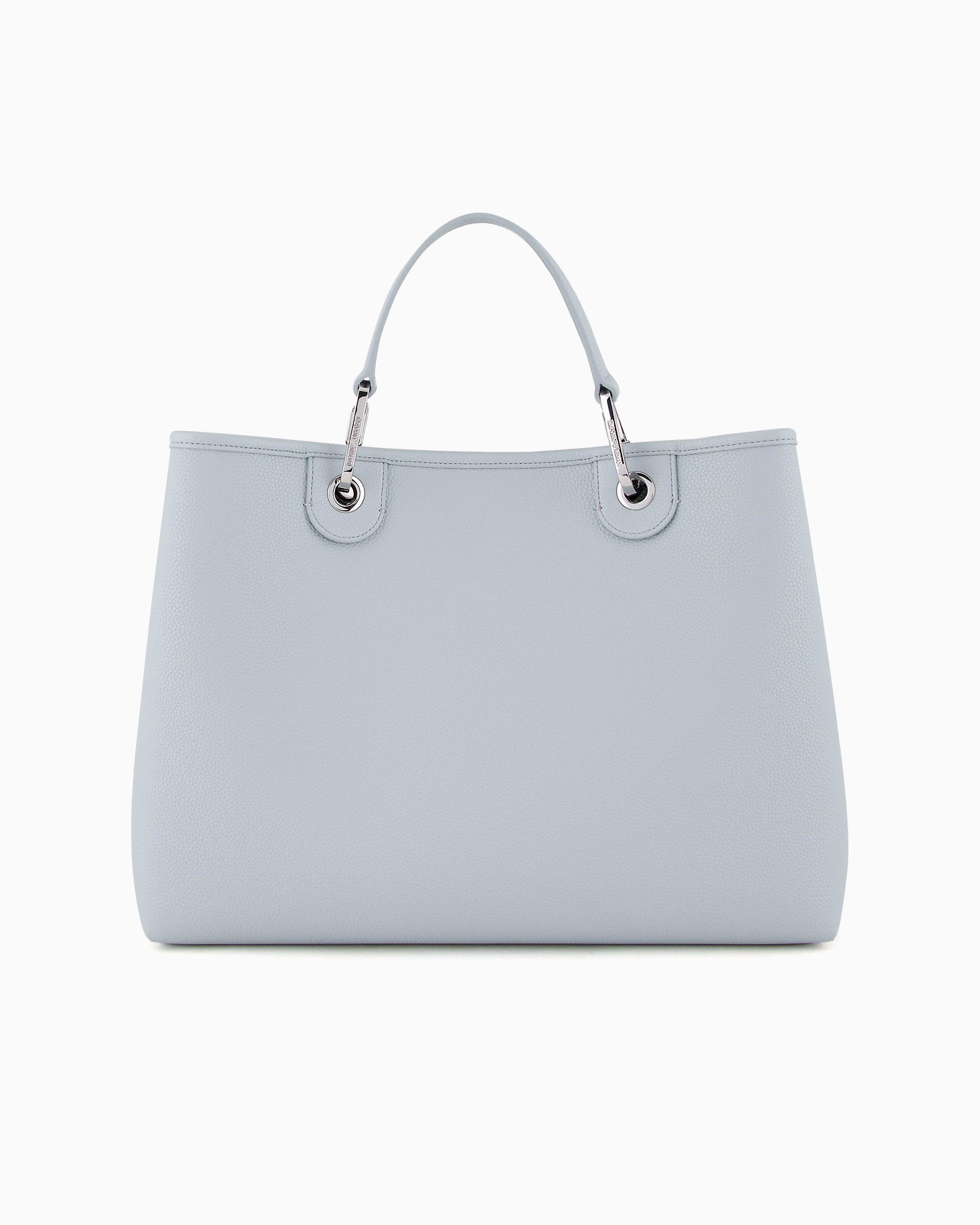Emporio Armani Official Store Medium Myea Shopper Bag With Deer Print In Light Gray