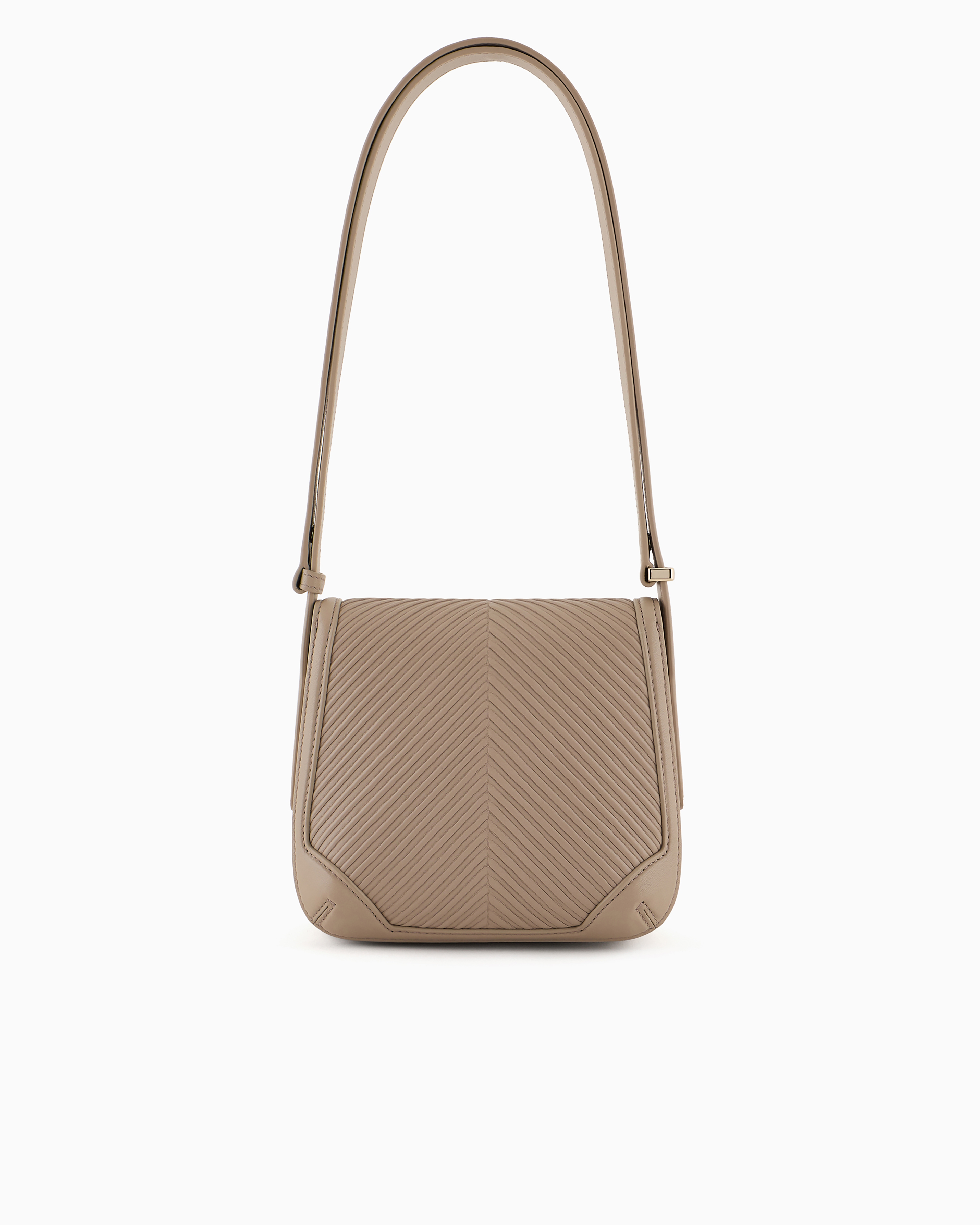 Giorgio Armani Official Store Pleated Nappa-leather La Prima Bag In Beige