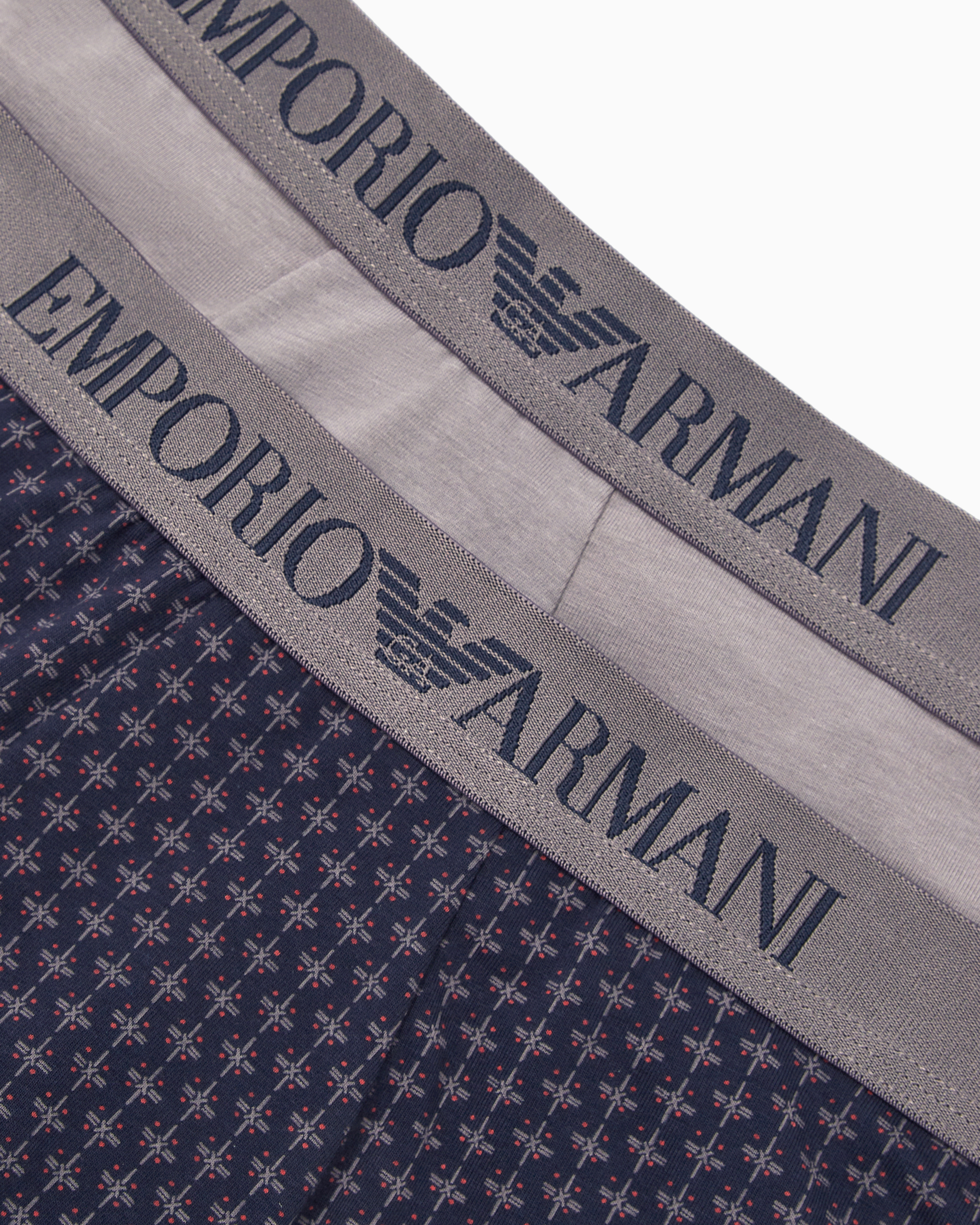 Shop Emporio Armani 2er-pack Eng Anliegende Boxershorts Mit Print Im Mustermix In Grau