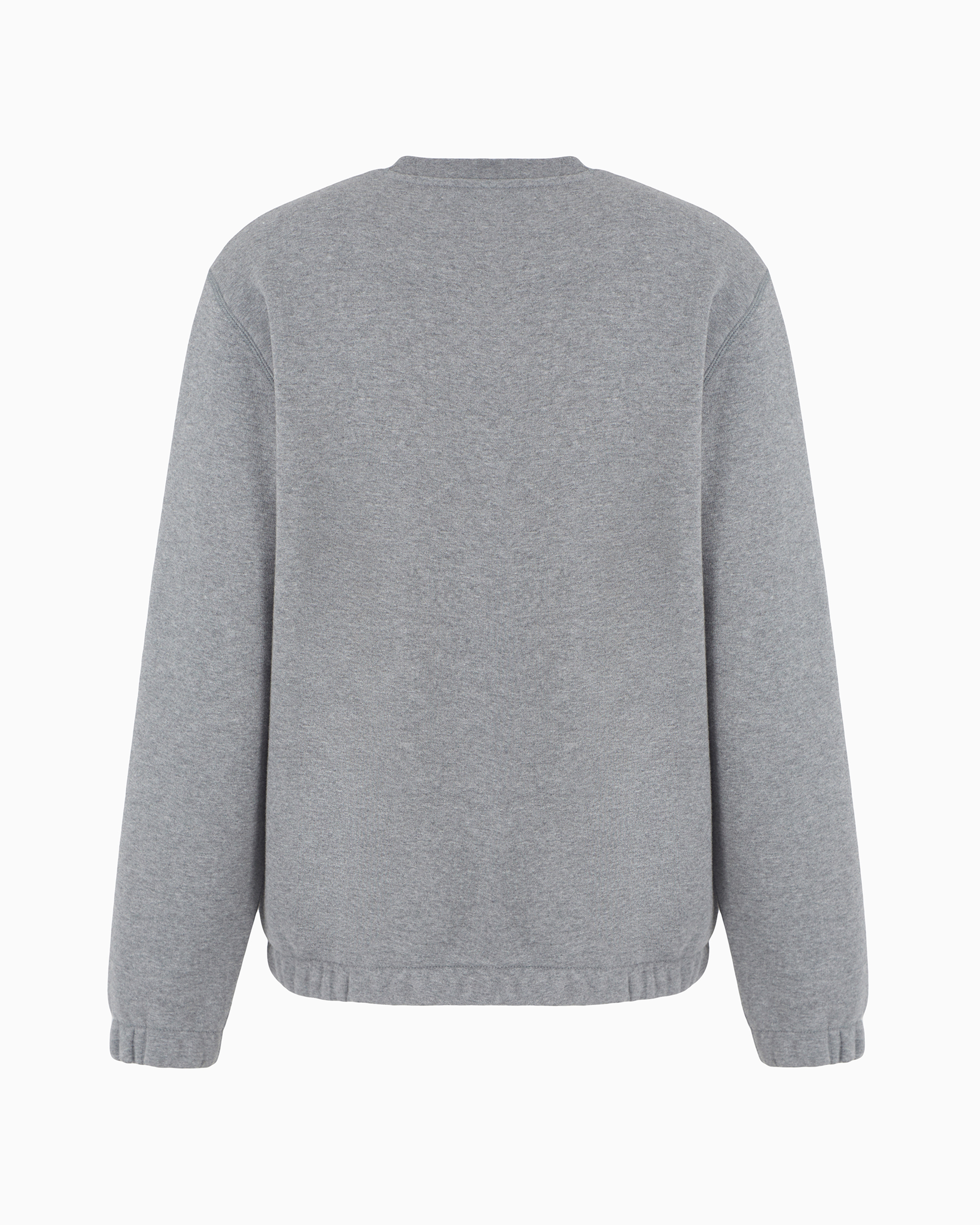 Shop Ea7 Core Identity Unisex Cotton-blend Crew-neck Sweatshirt In Grey