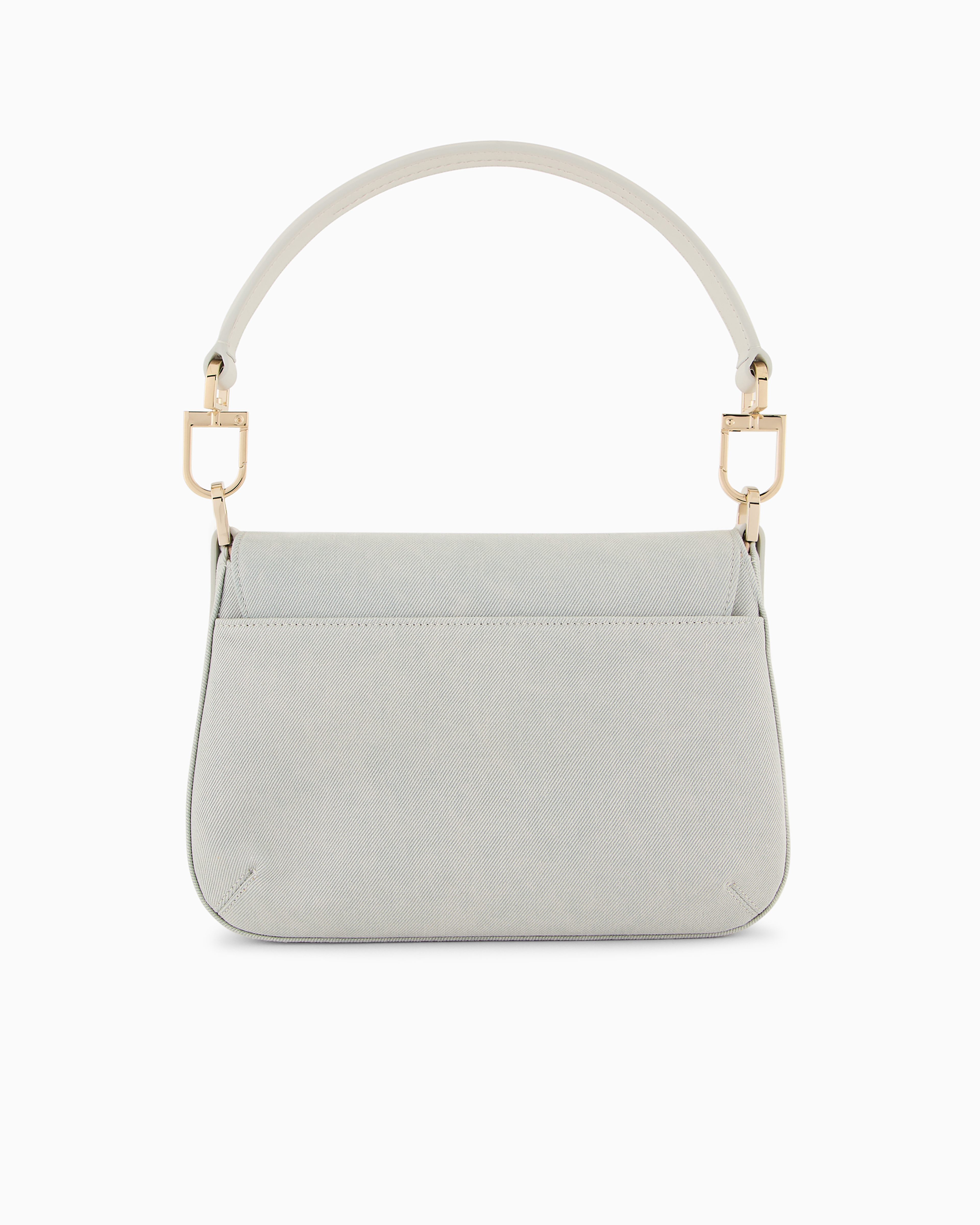 Giorgio Armani Official Store Denim Collection La Prima Soft Small Denim Baguette Bag In Denim