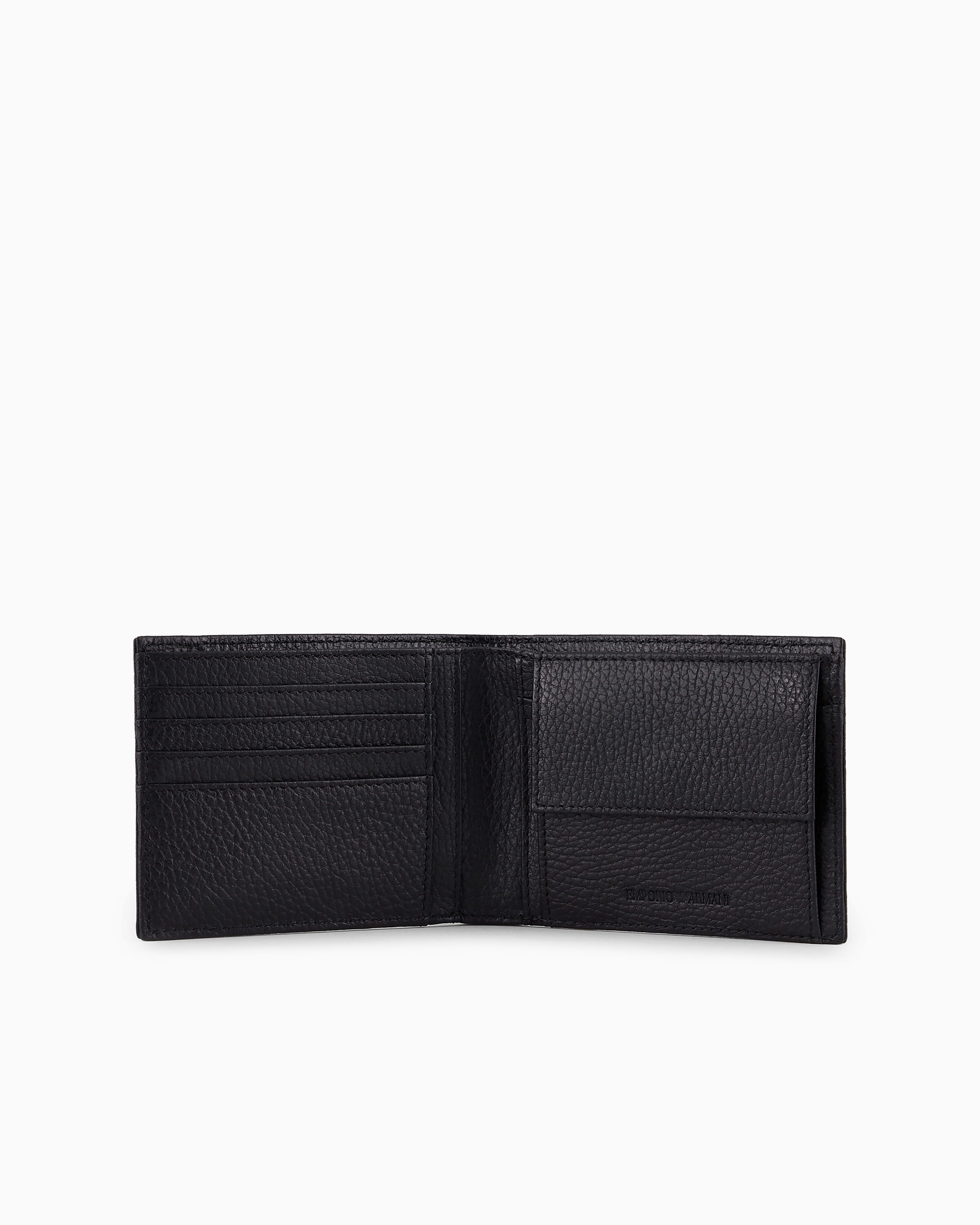 Shop Emporio Armani Gift Box With Wallet And Card Holder In Tumbled Leather In Black