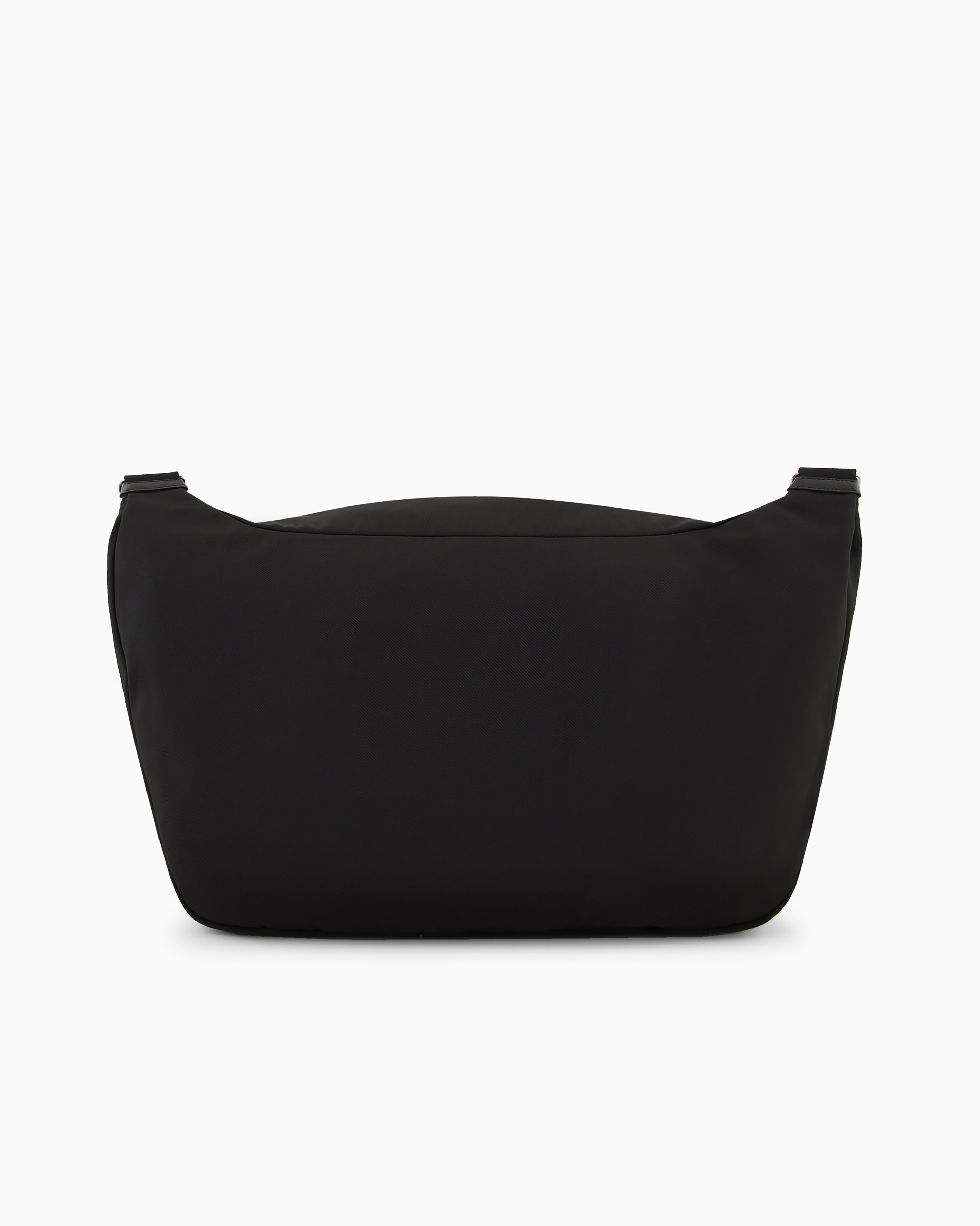 Giorgio Armani Official Store Asv Nylon And Pebbled Leather Large Crossbody Bag In Black