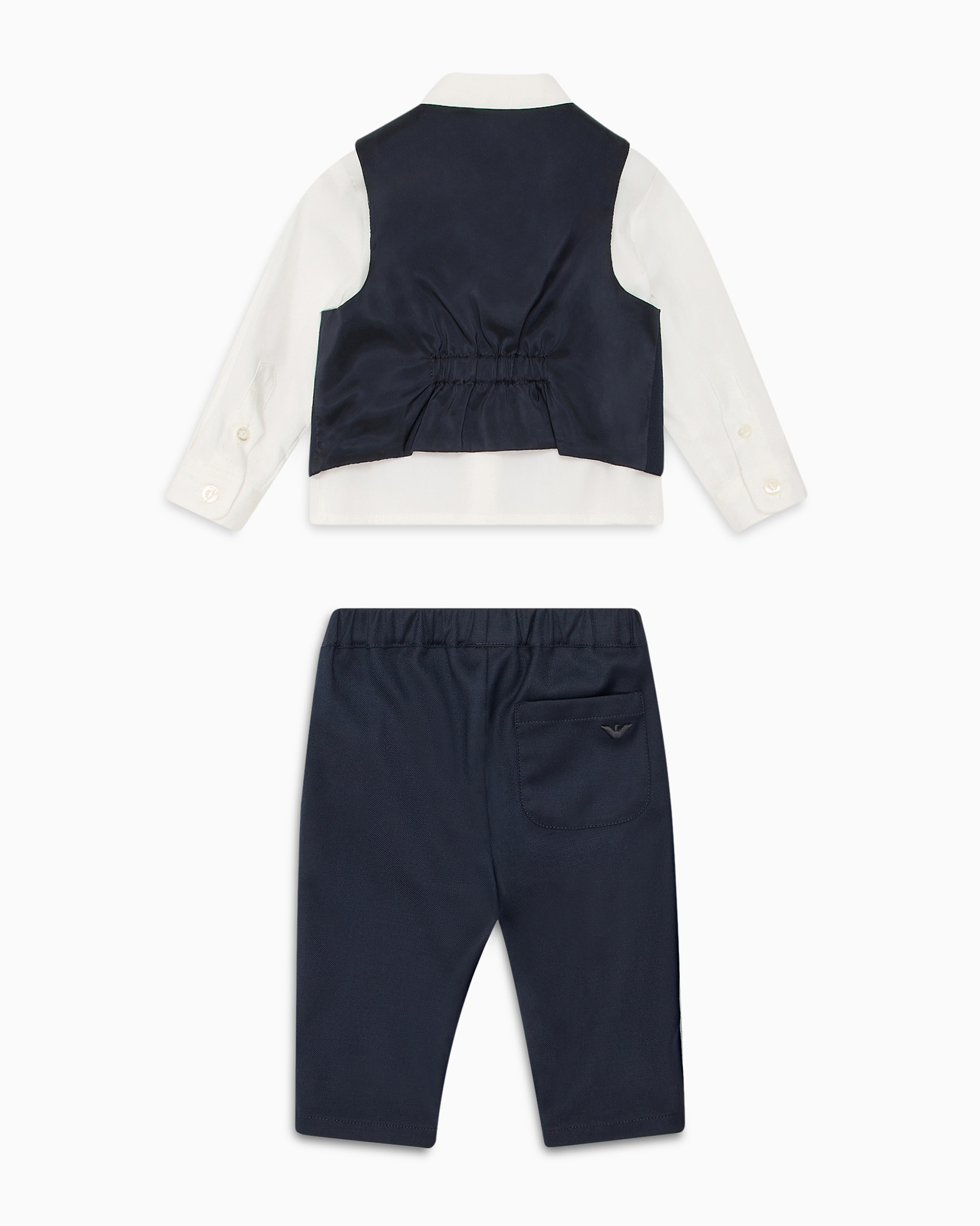 Shop Emporio Armani Suit With Shirt, Waistcoat And Trousers In Corduroy In Blue