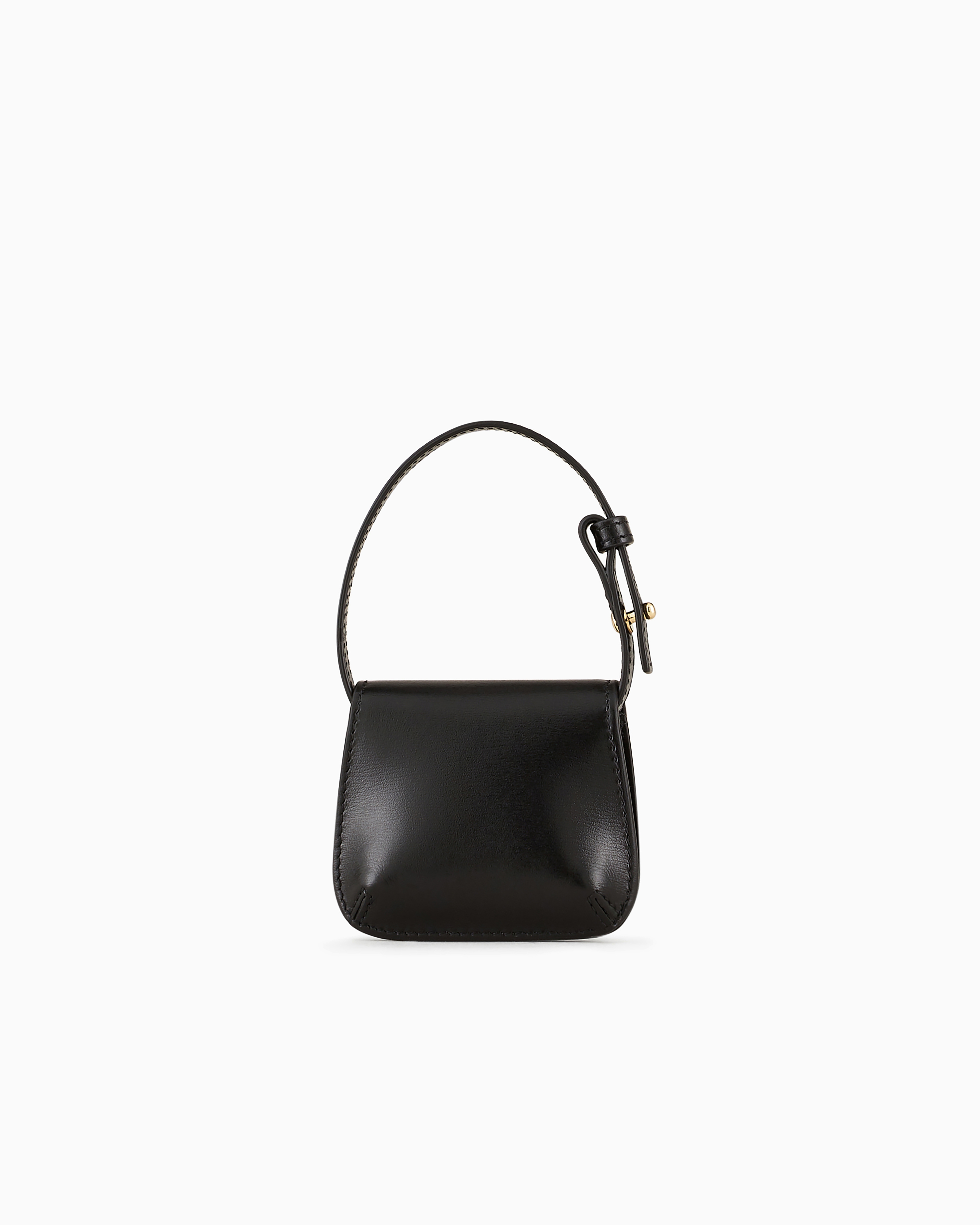 Giorgio Armani Official Store La Prima Palmellato Leather Mini-charm In Black