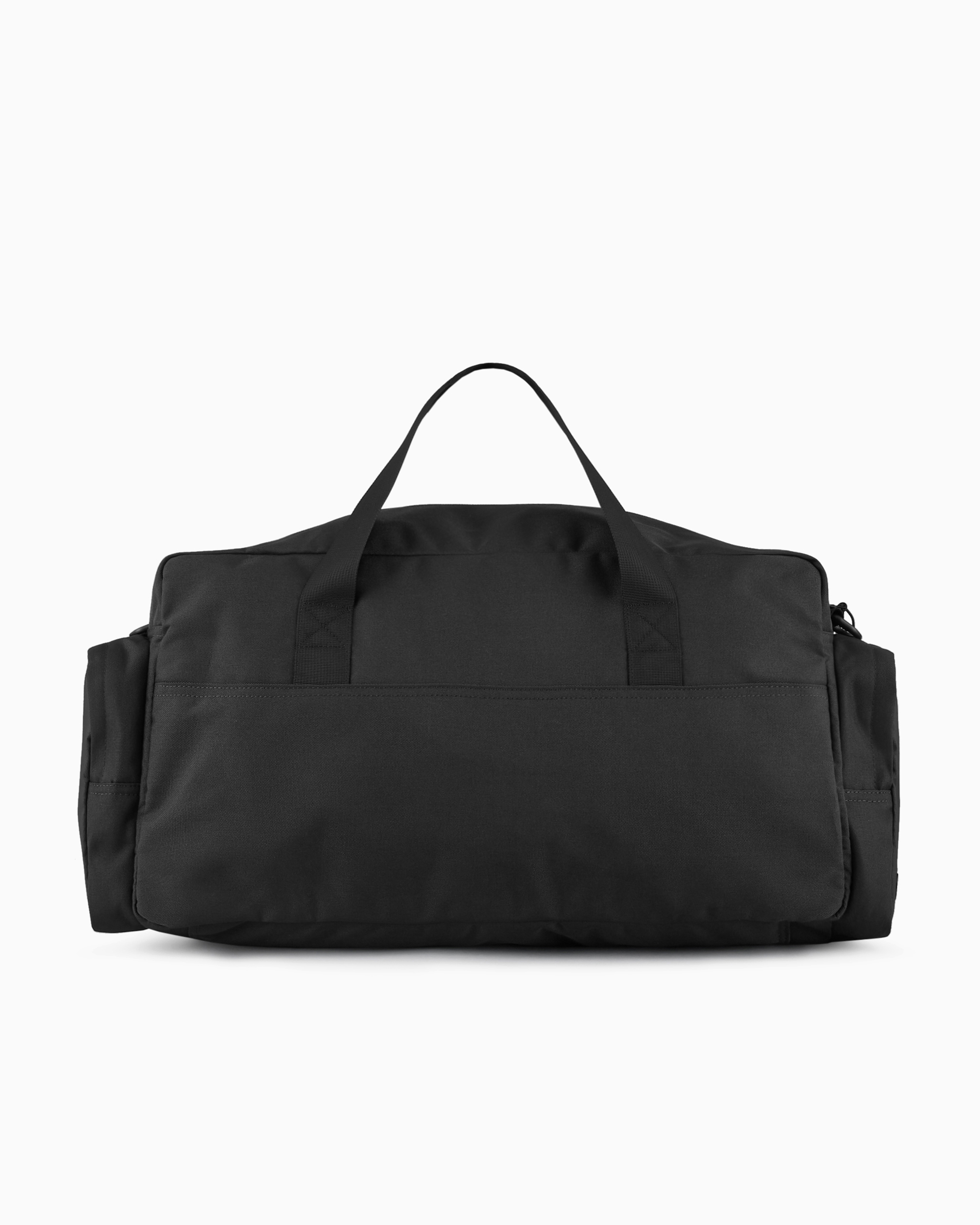 Emporio Armani Train Core Recycled Fabric Duffel Bag In Deep Black
