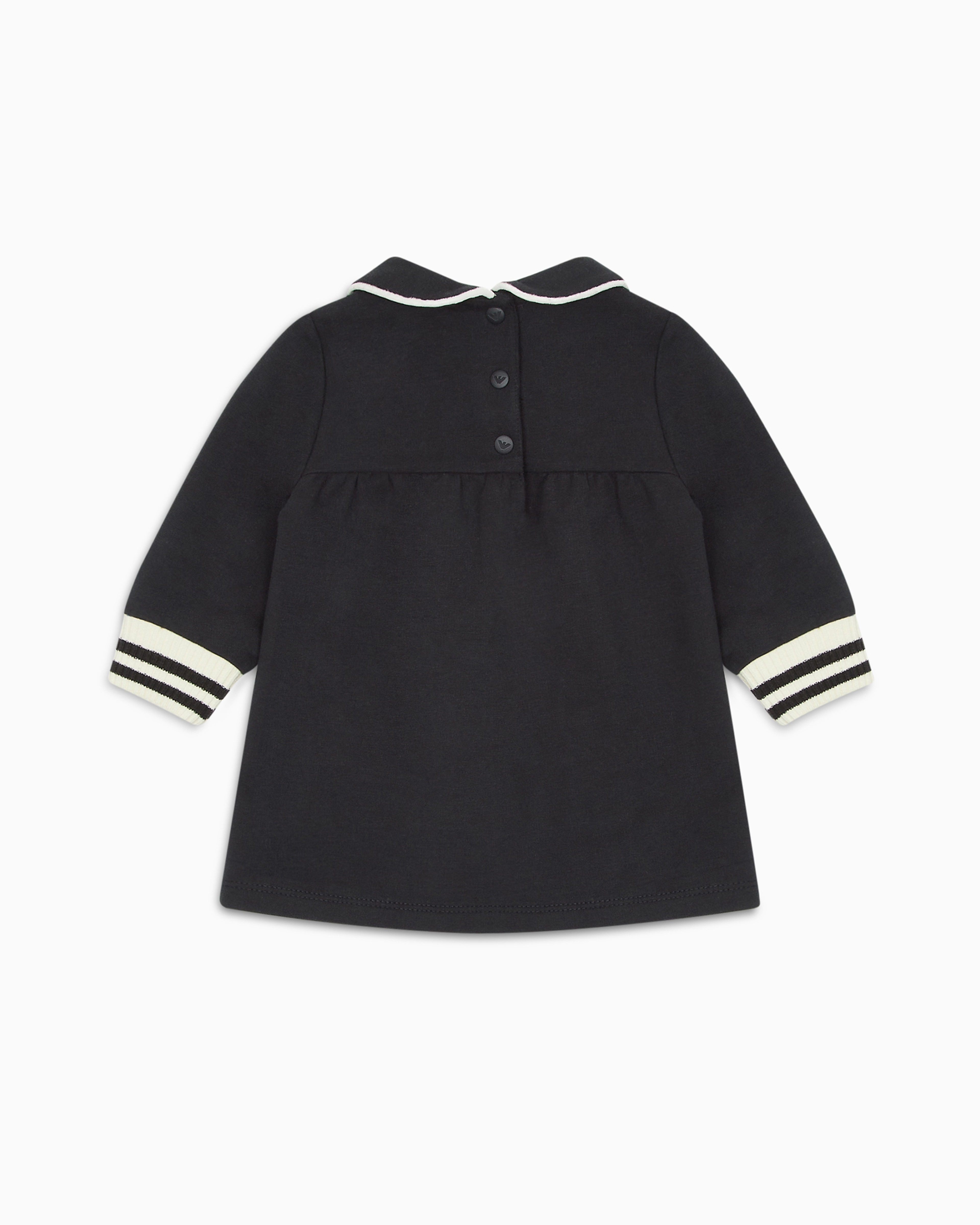 Jersey dress with Peter Pan collar and embroidered logo