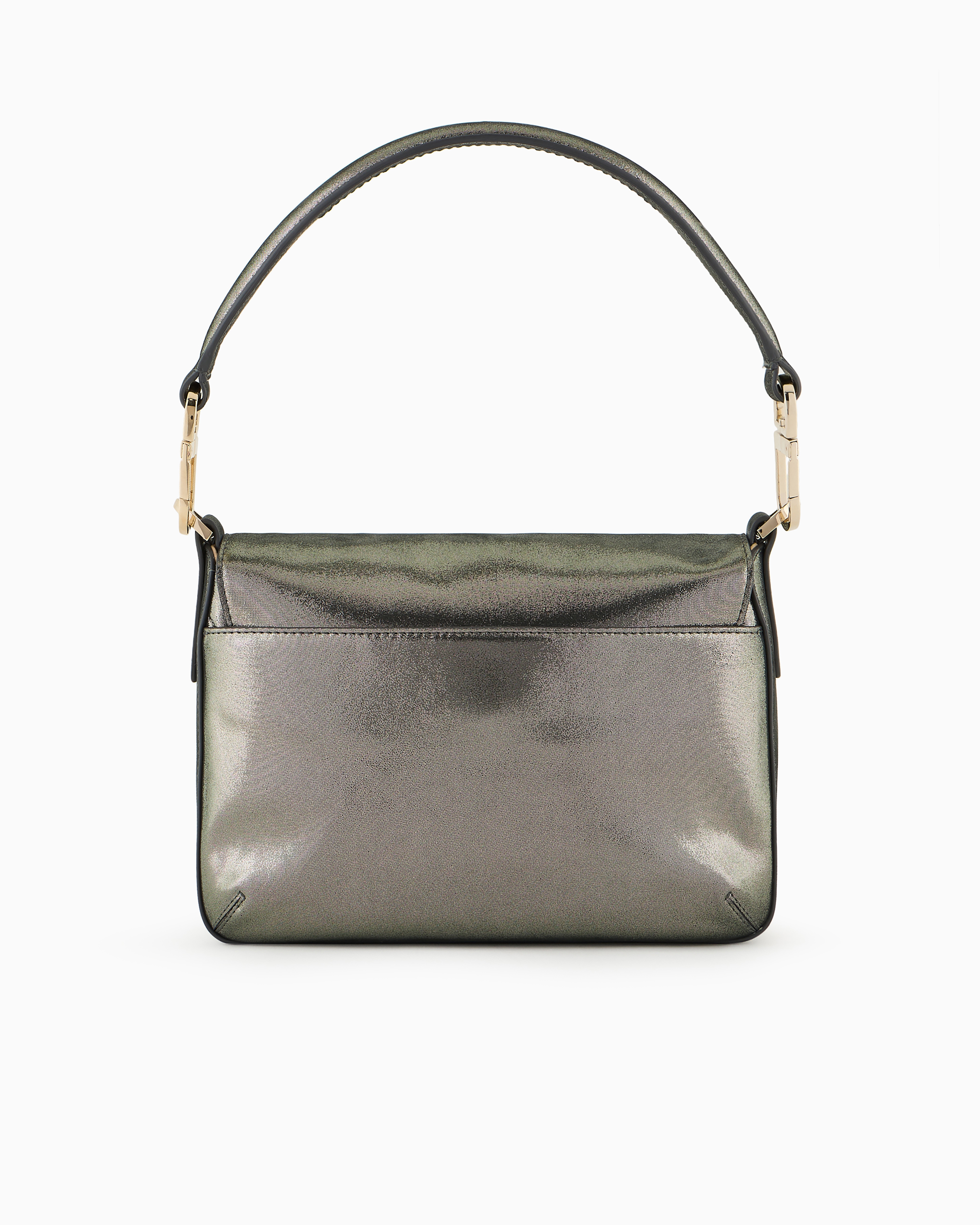 Giorgio Armani Shimmering Nubuck Small Baguette Bag La Prima Soft In Black