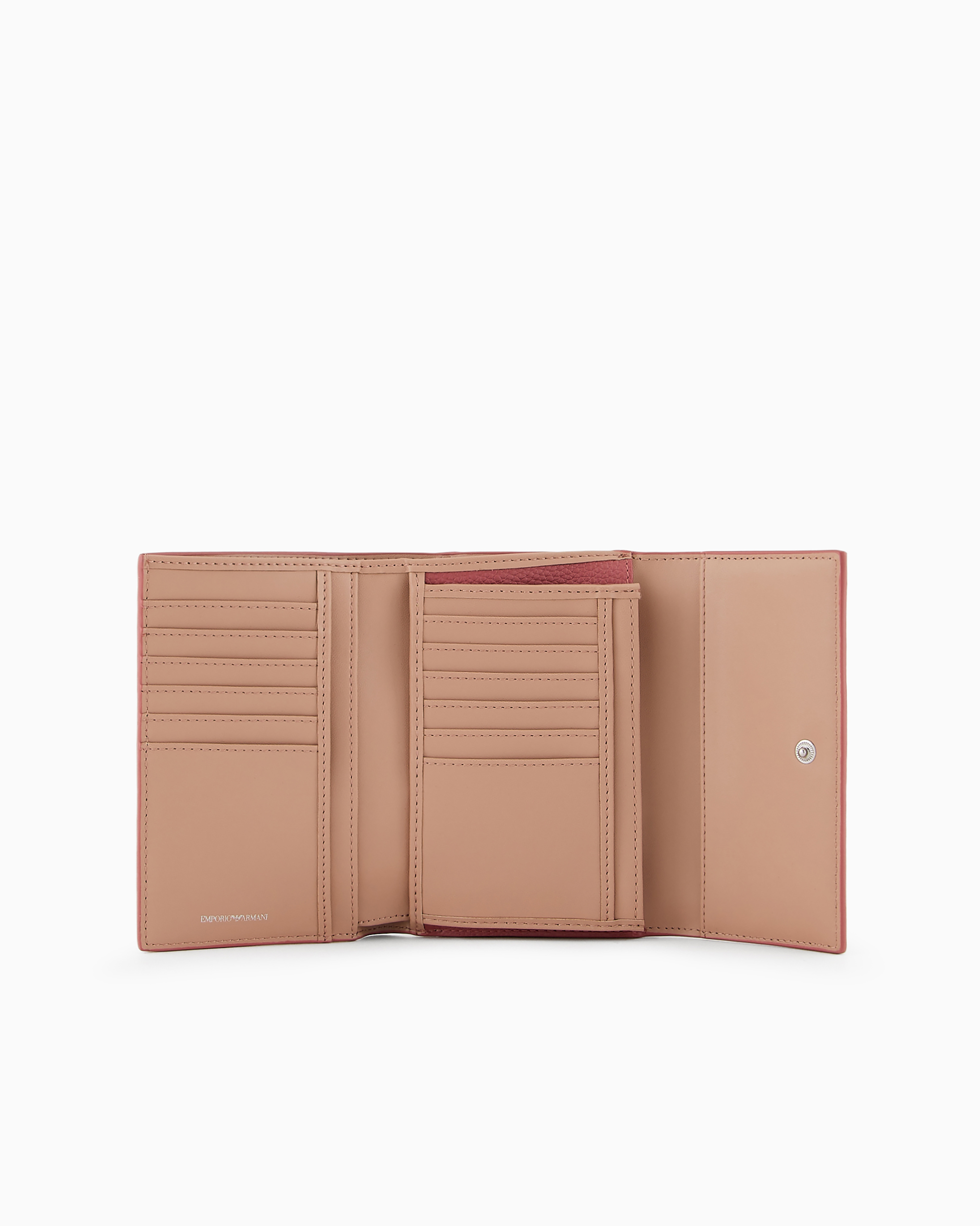 Shop Emporio Armani Myea Bifold Wallet With Deer Print In Rosa Chiaro