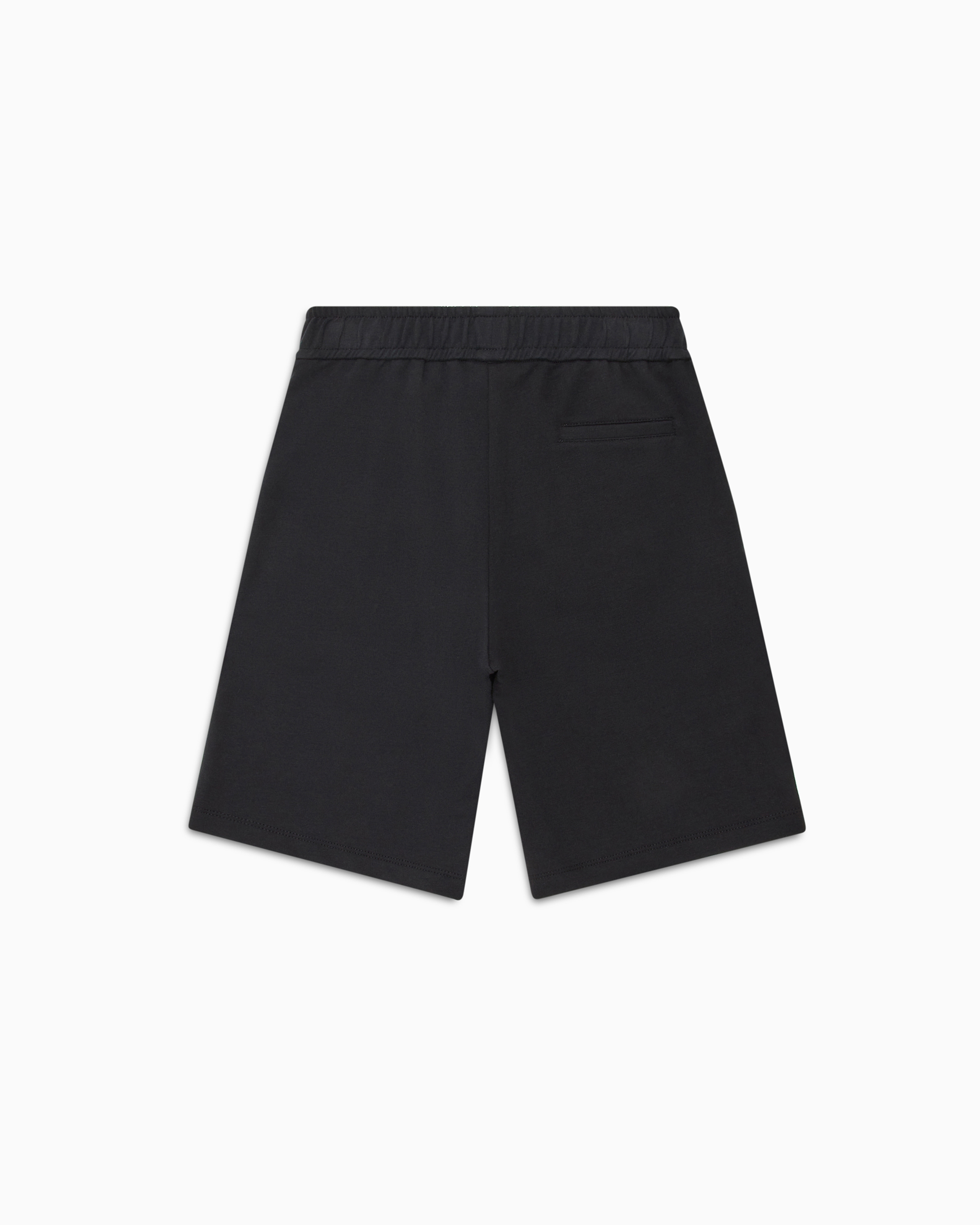 Shop Emporio Armani Loose-fit Jersey Bermuda Shorts With Logo Crest Patch In Navy Blue