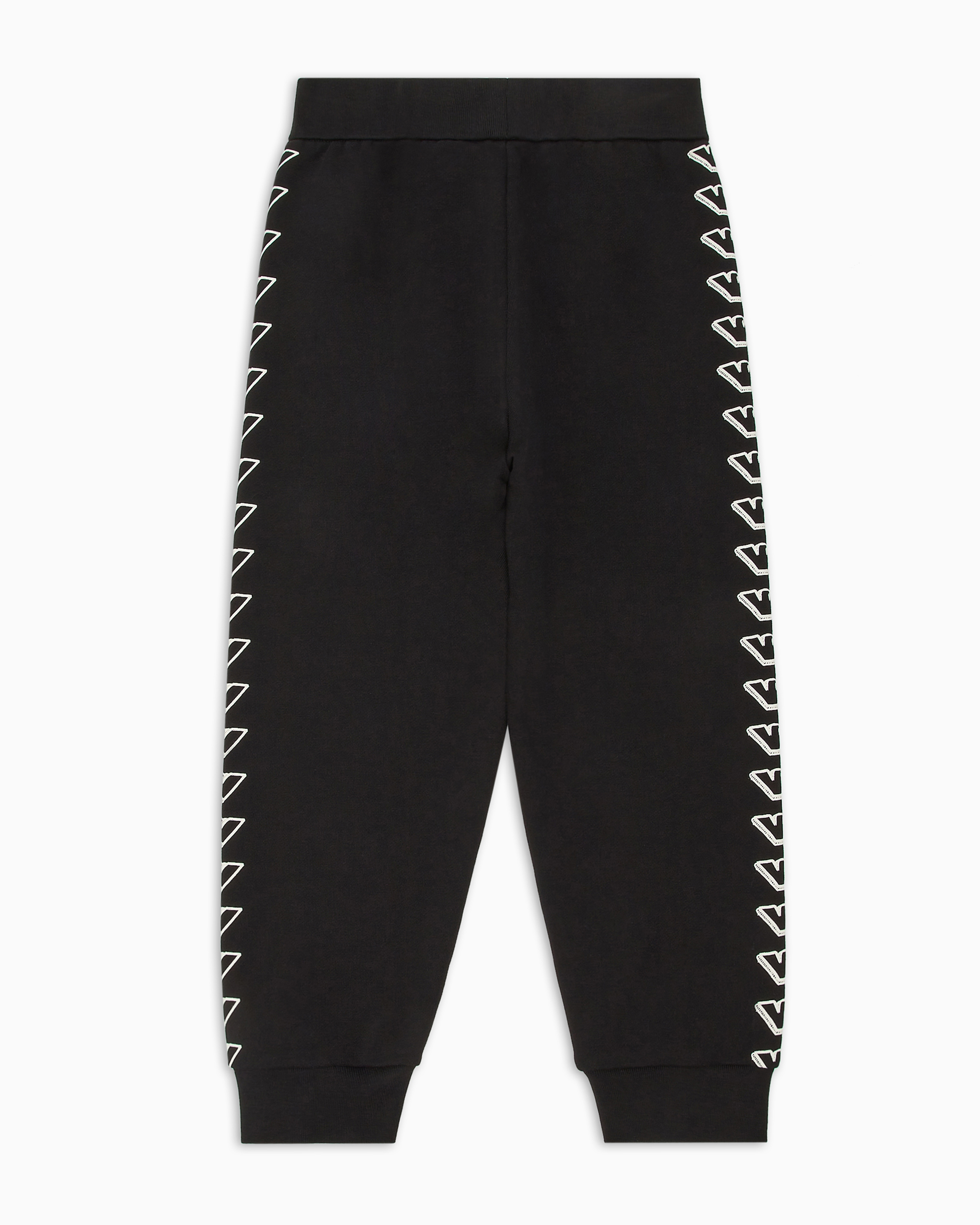 Shop Emporio Armani Ea Crew Jersey Joggers With Eagles Graphic Design In Black