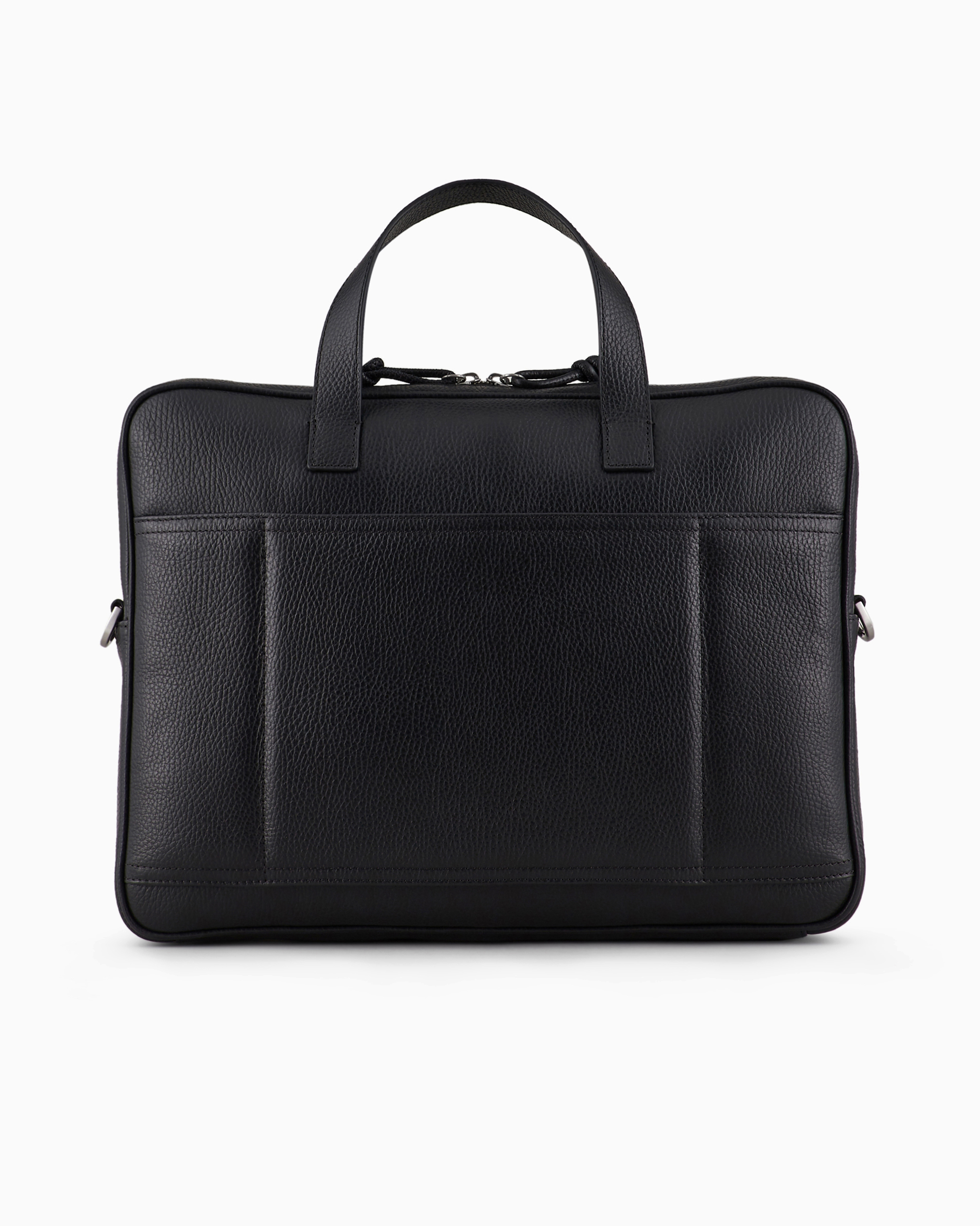 Shop Emporio Armani Business Bag In Tumbled Leather In Black