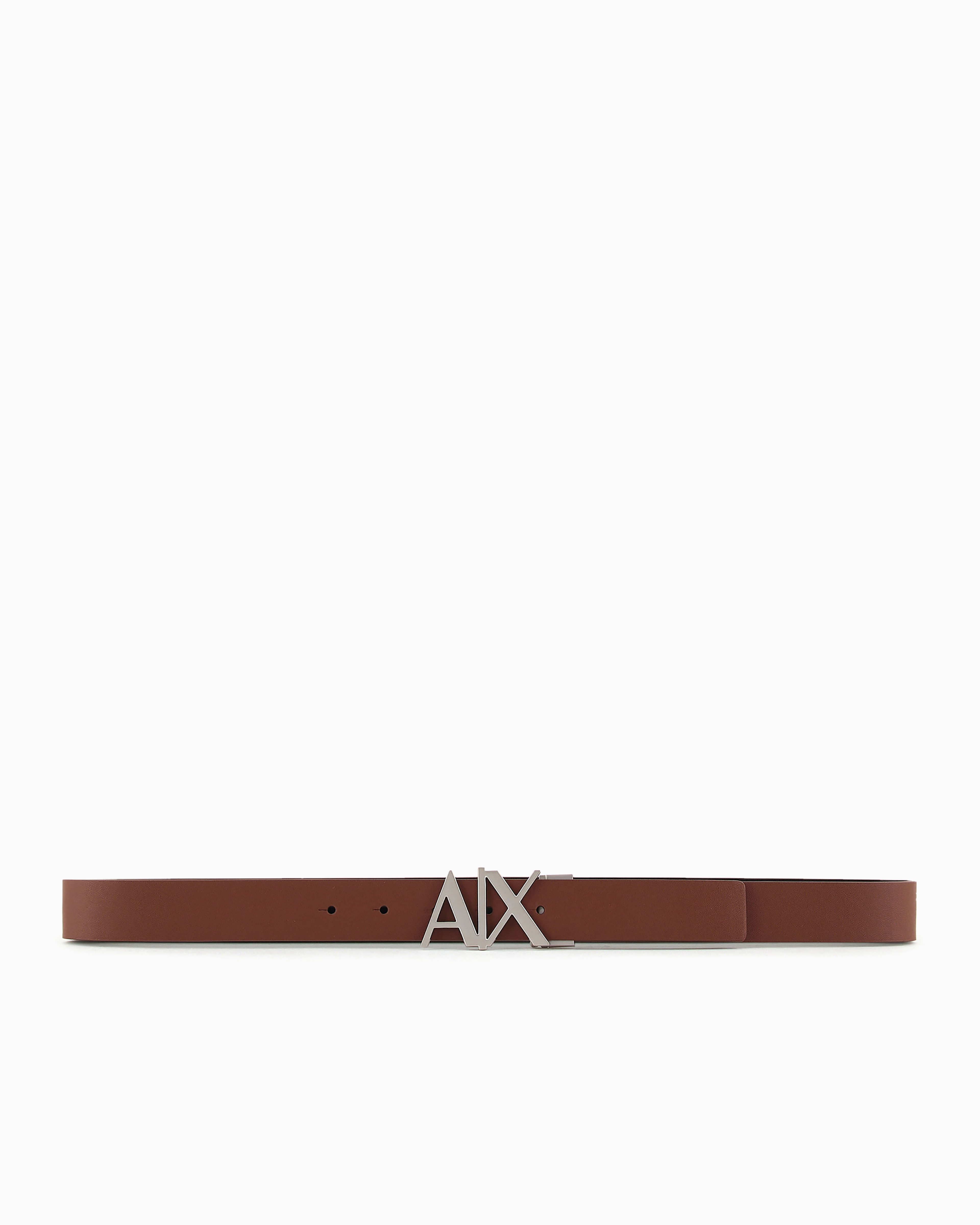 Armani Exchange Double-sided Leather Belt In Brown