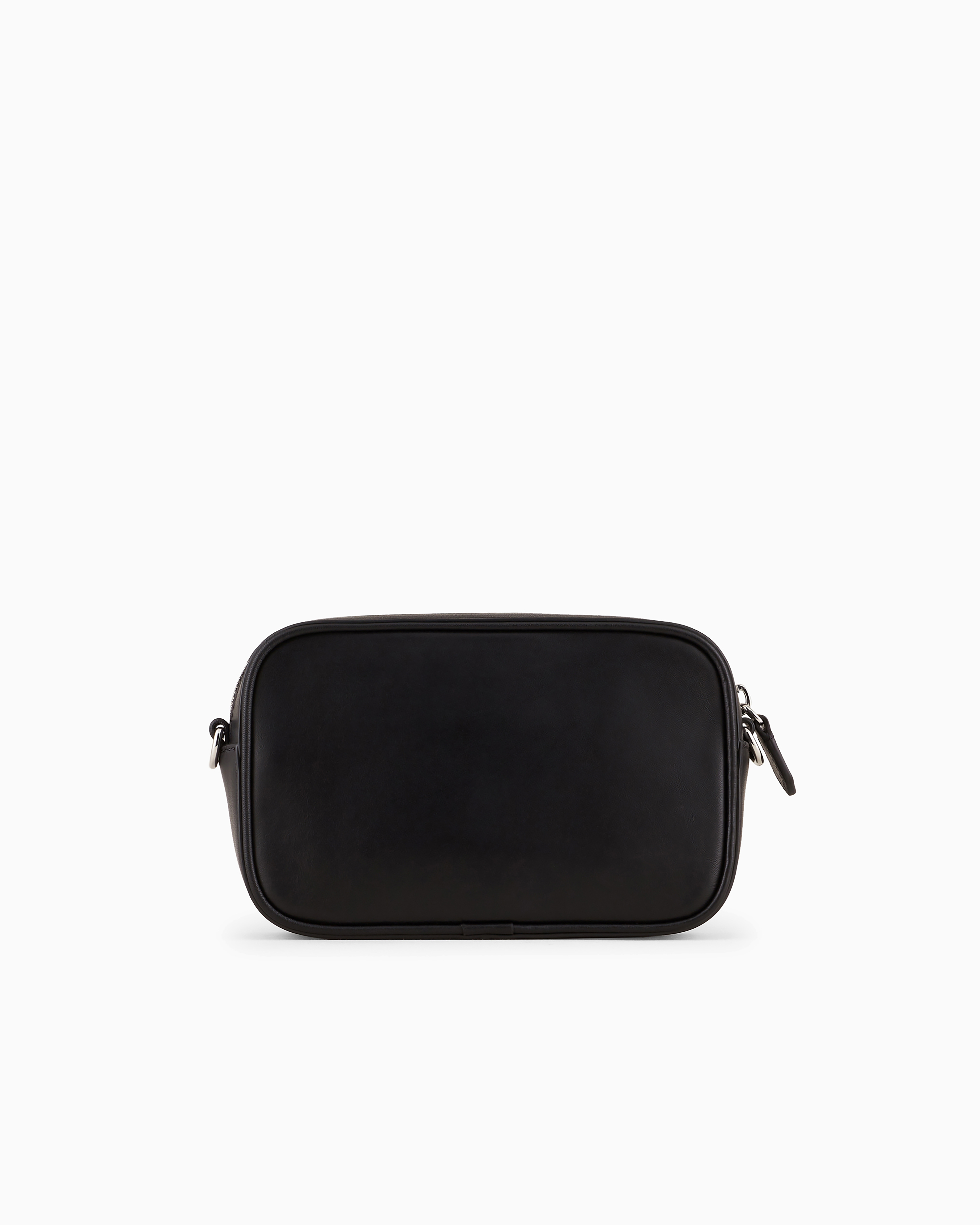 Emporio Armani Faux-leather Camera Case With Shoulder Strap In Black