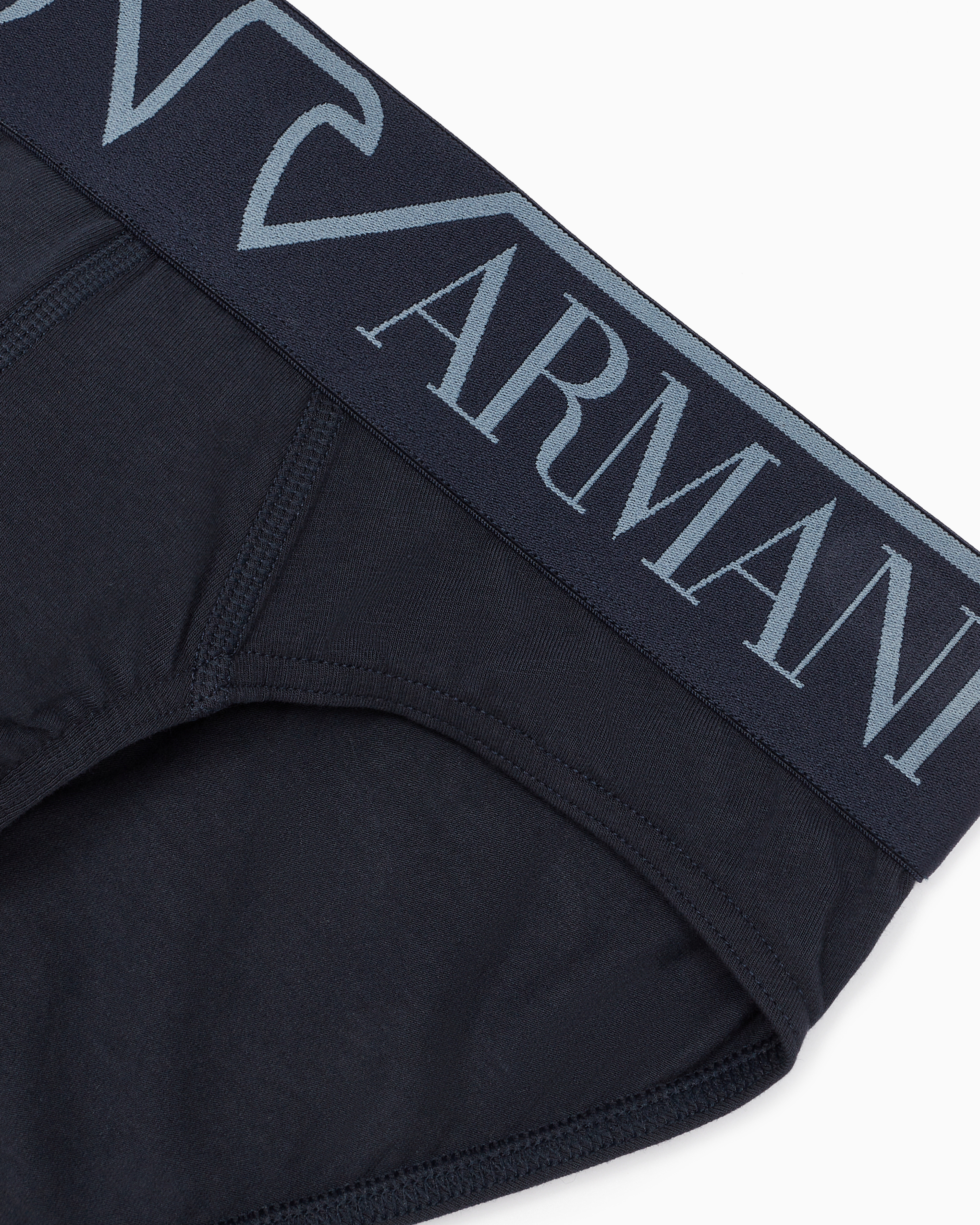 Shop Emporio Armani Asv Slip Aus Bio-baumwolle Mit Megalogo In Blau