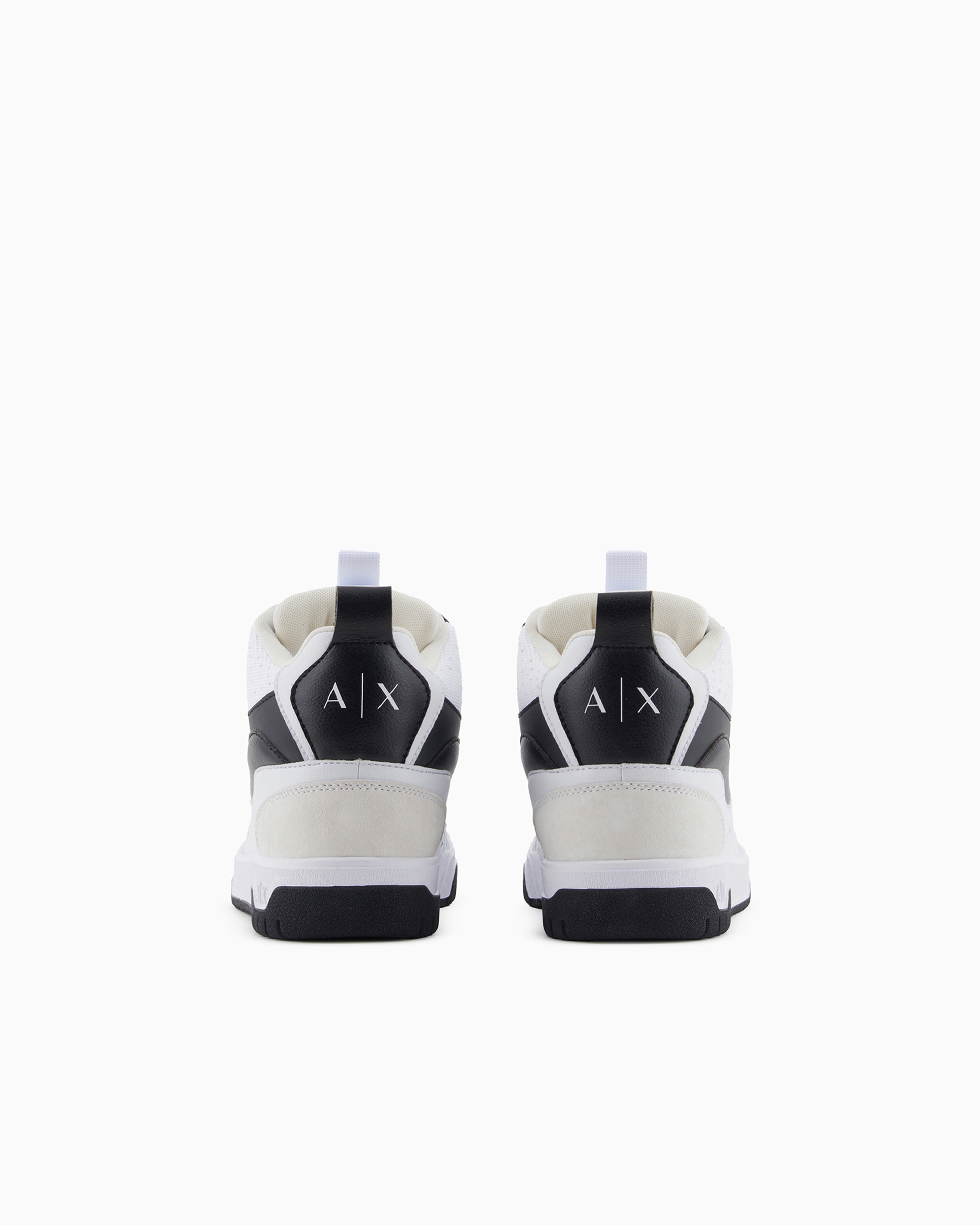 High sneakers with contrasting color inserts
