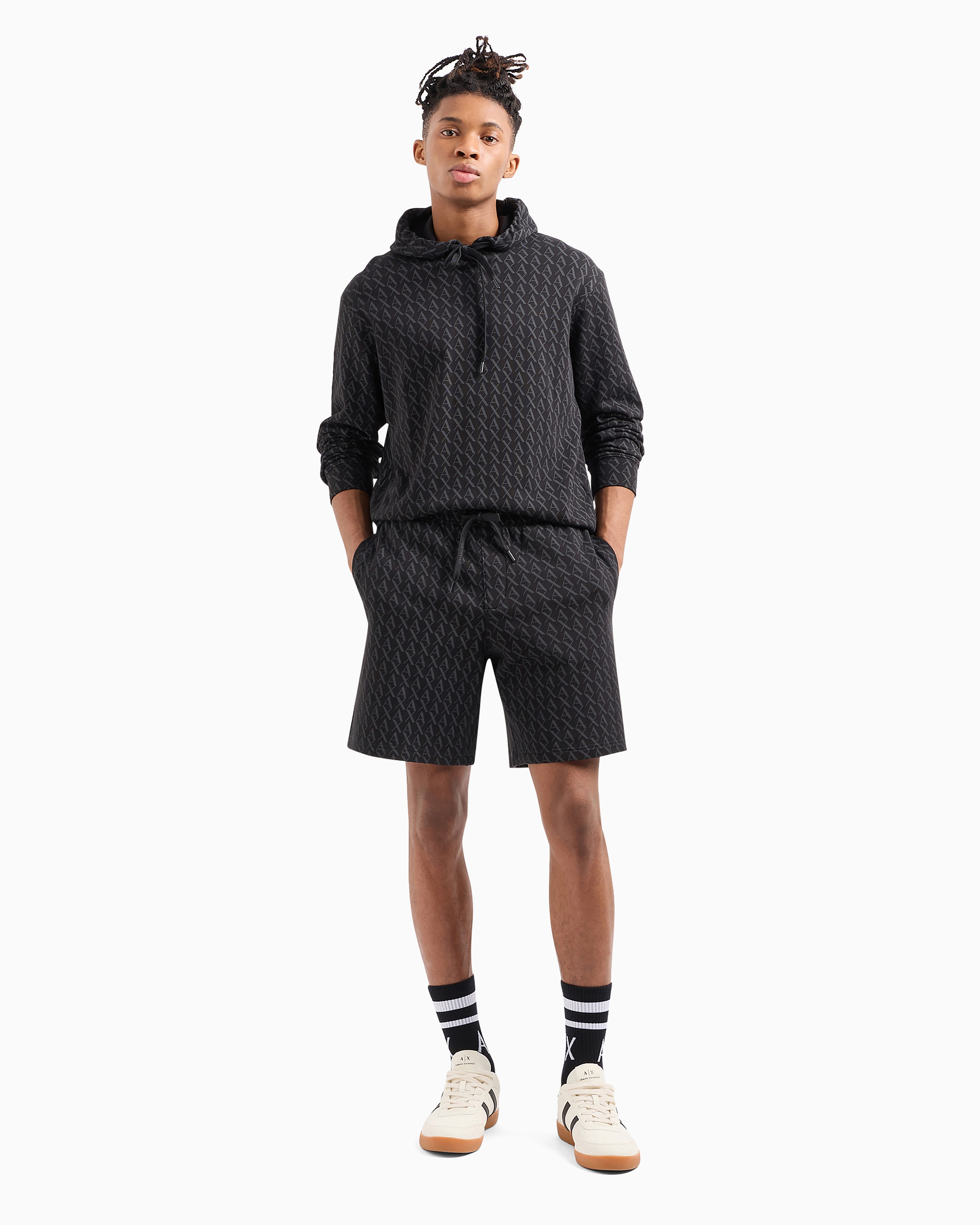 Armani Exchange Trousers In Flowing Fabric In Black