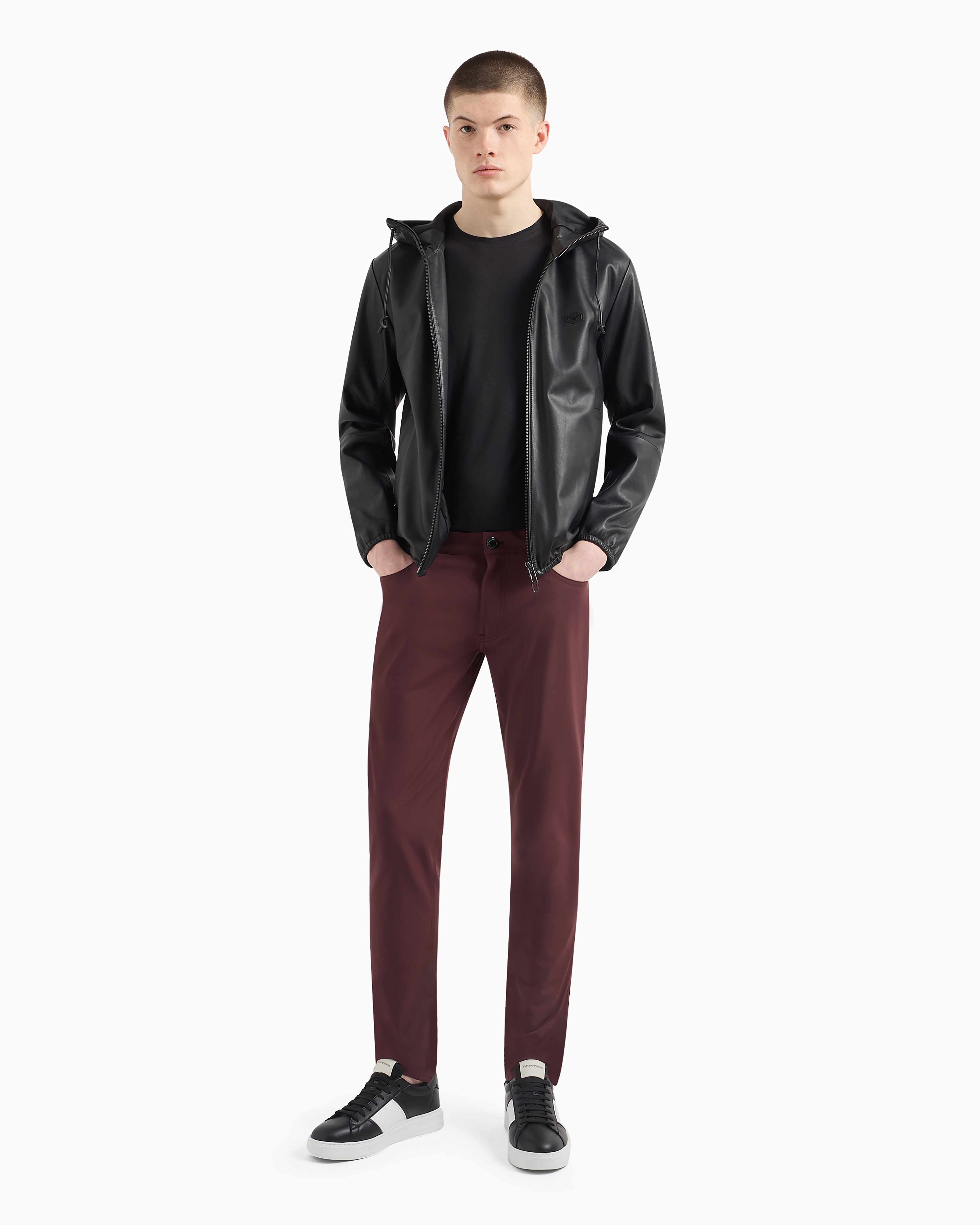Emporio Armani Official Store J05 Regular-fit Denim Jeans In Bordeaux