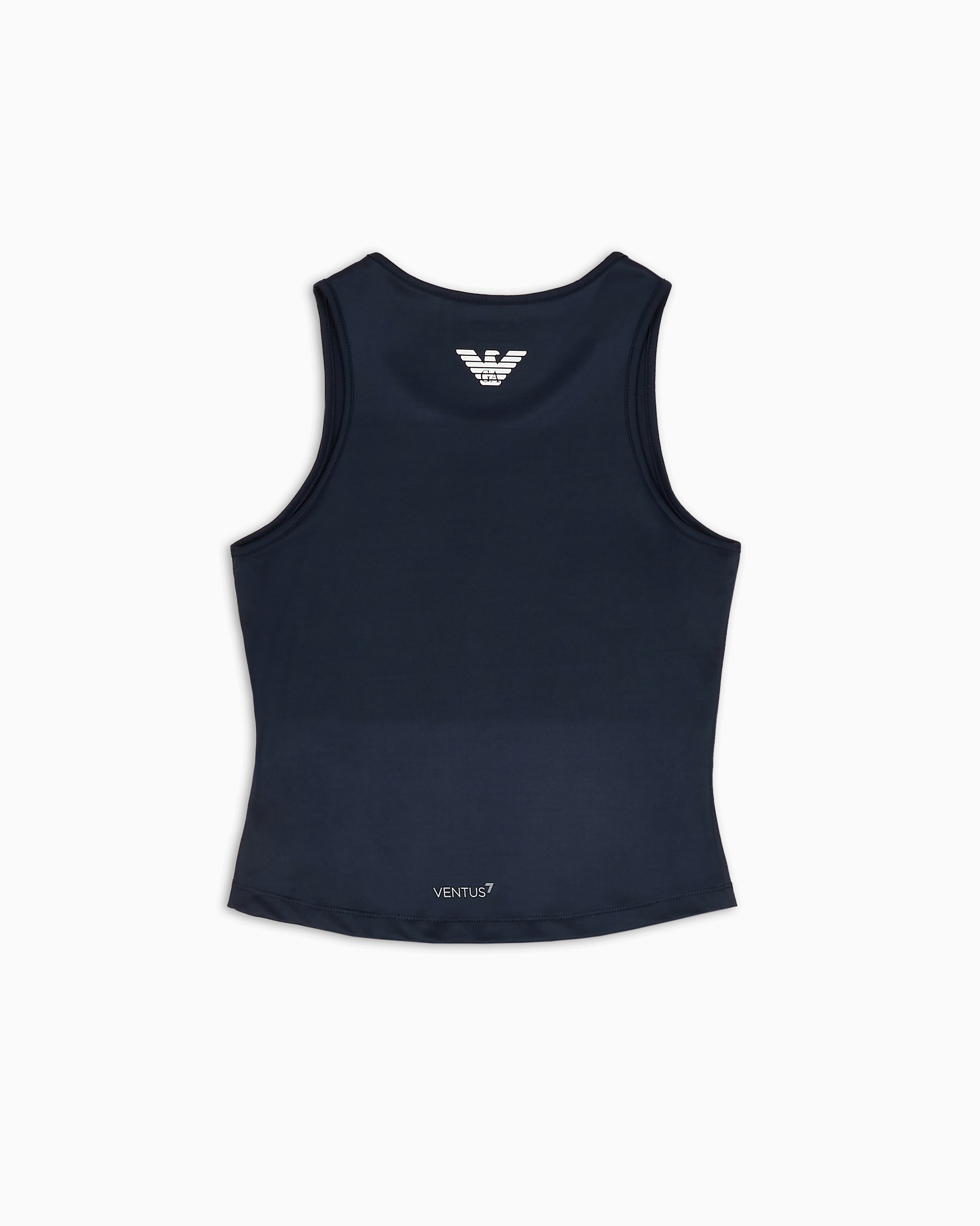 Shop Emporio Armani Tennis Pro Girl Top In Ventus7 Technical Fabric In Navy Blue