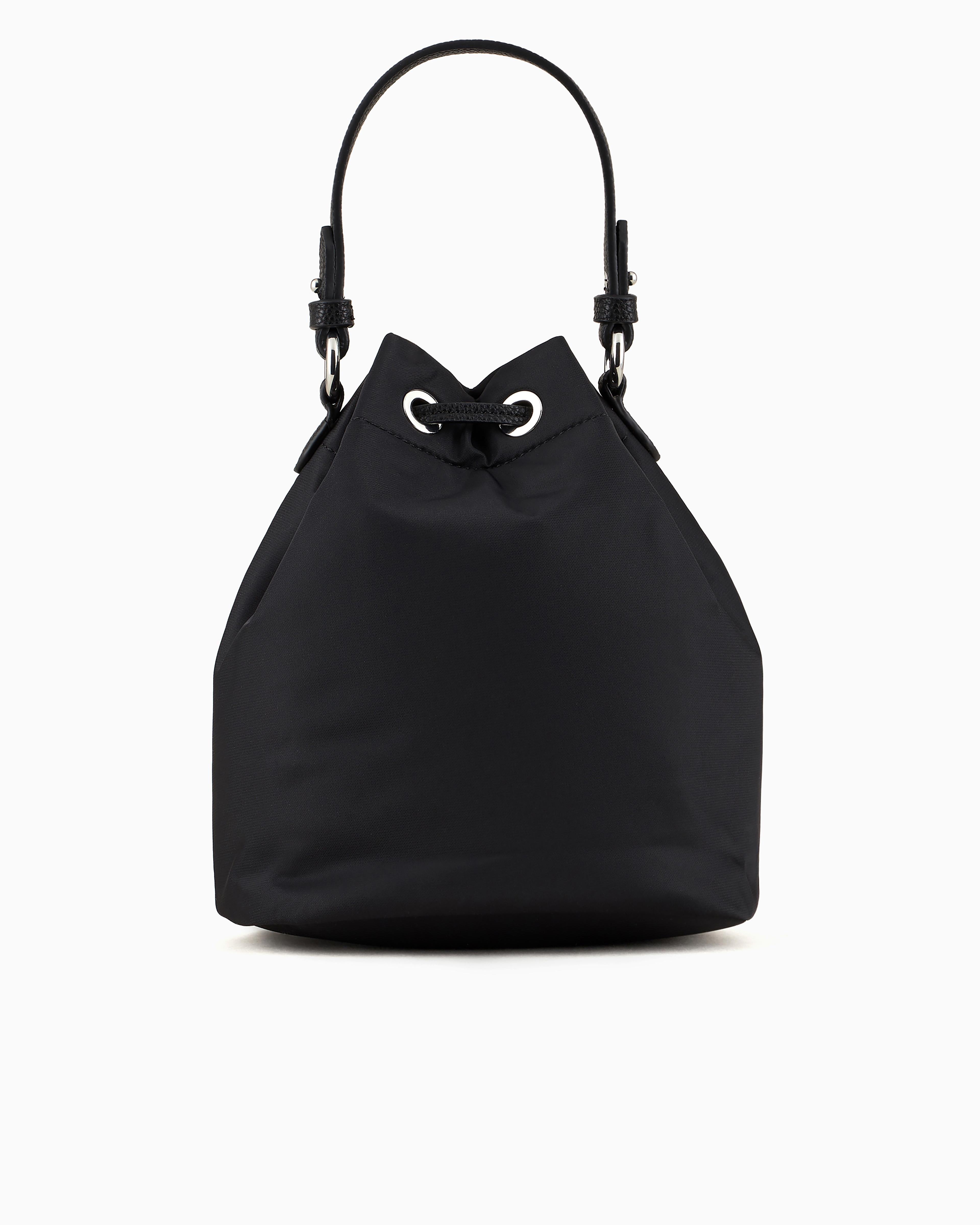 Emporio Armani Travel Essentials Recycled-nylon Bucket Bag In Black
