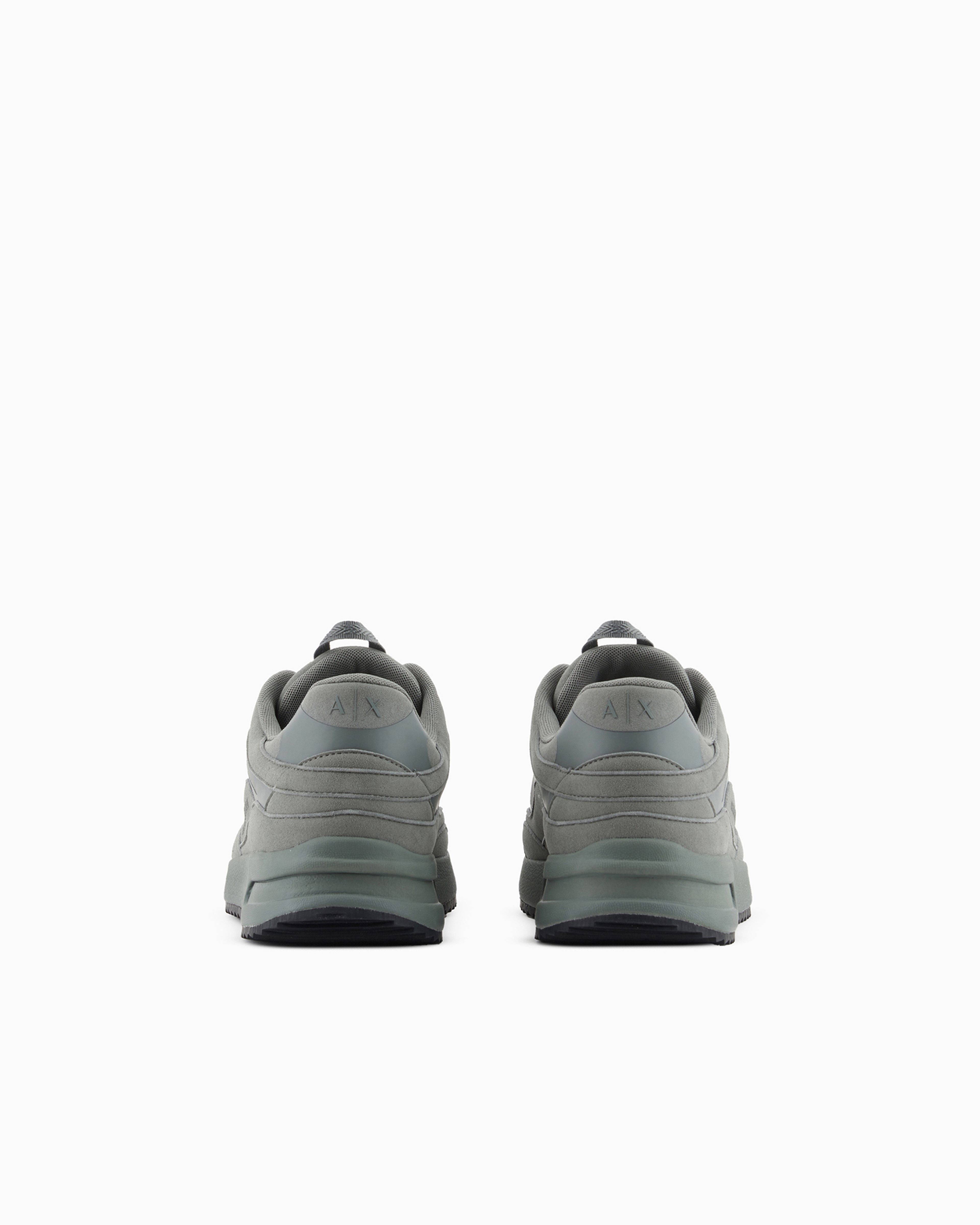 Microsuede sneakers with tone-on-tone inserts | Armani Exchange