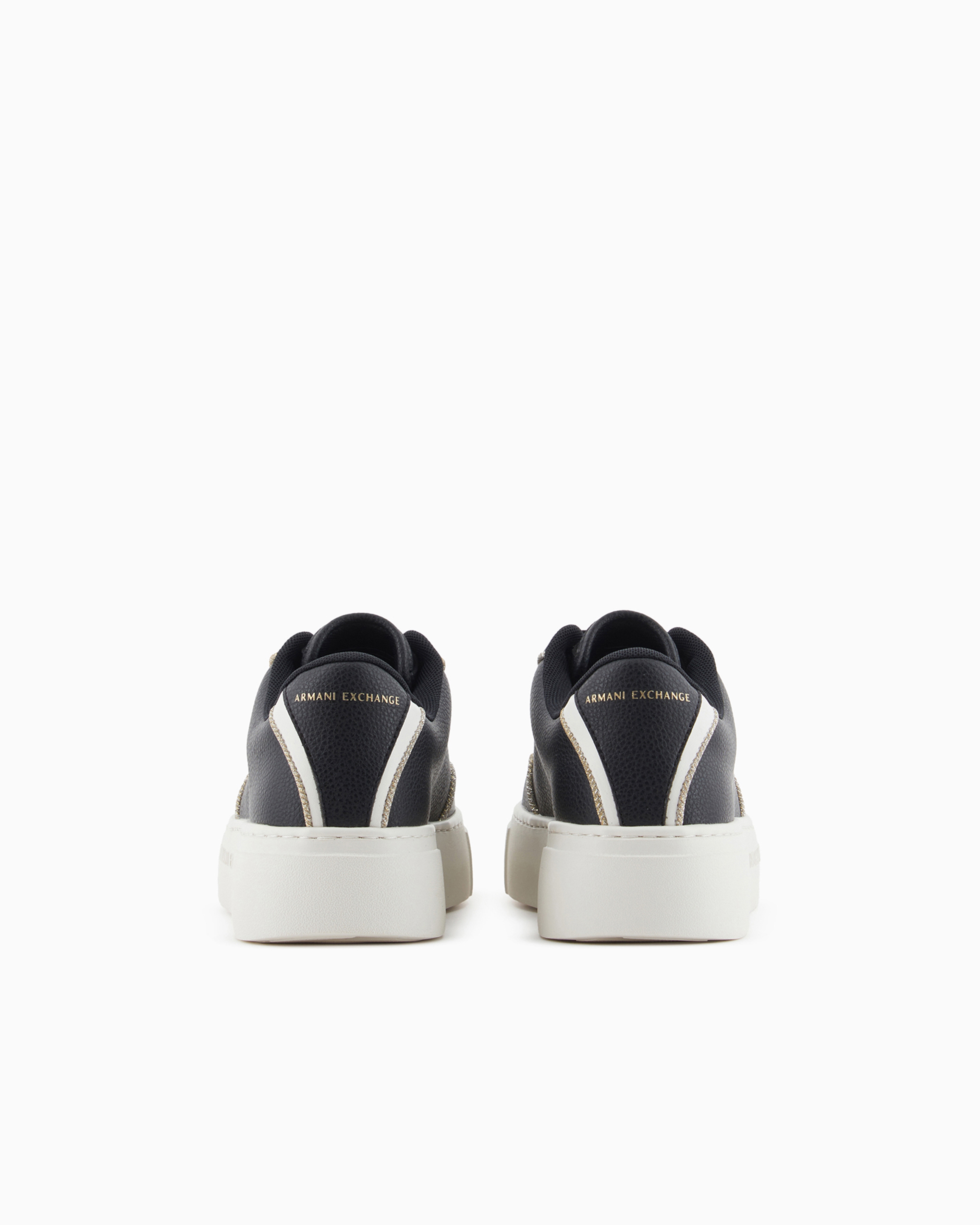 Shop Armani Exchange Sneakers With Rope Piping In Black