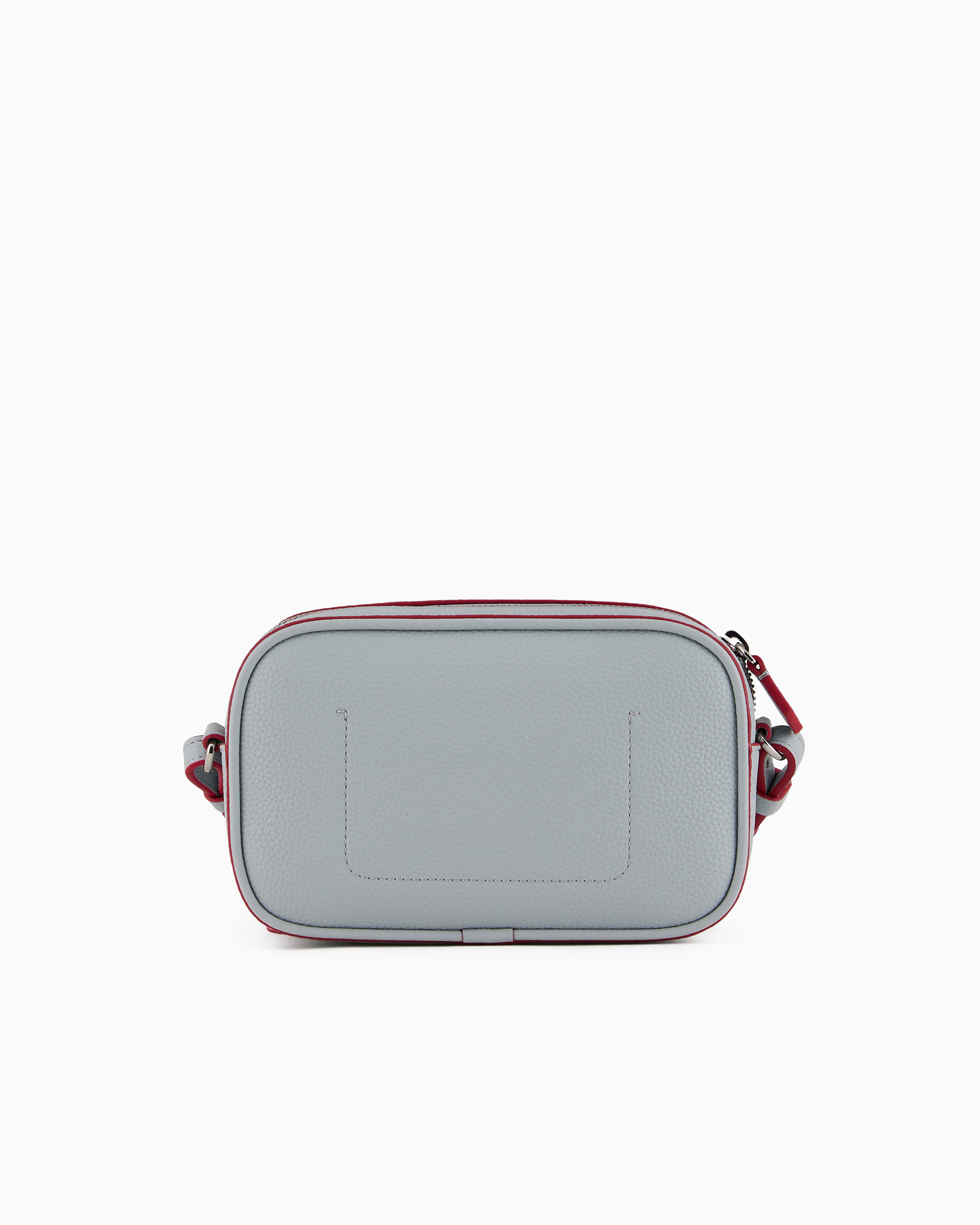 Emporio Armani Official Store Deer-print Camera Case With Shoulder Strap In Light Gray