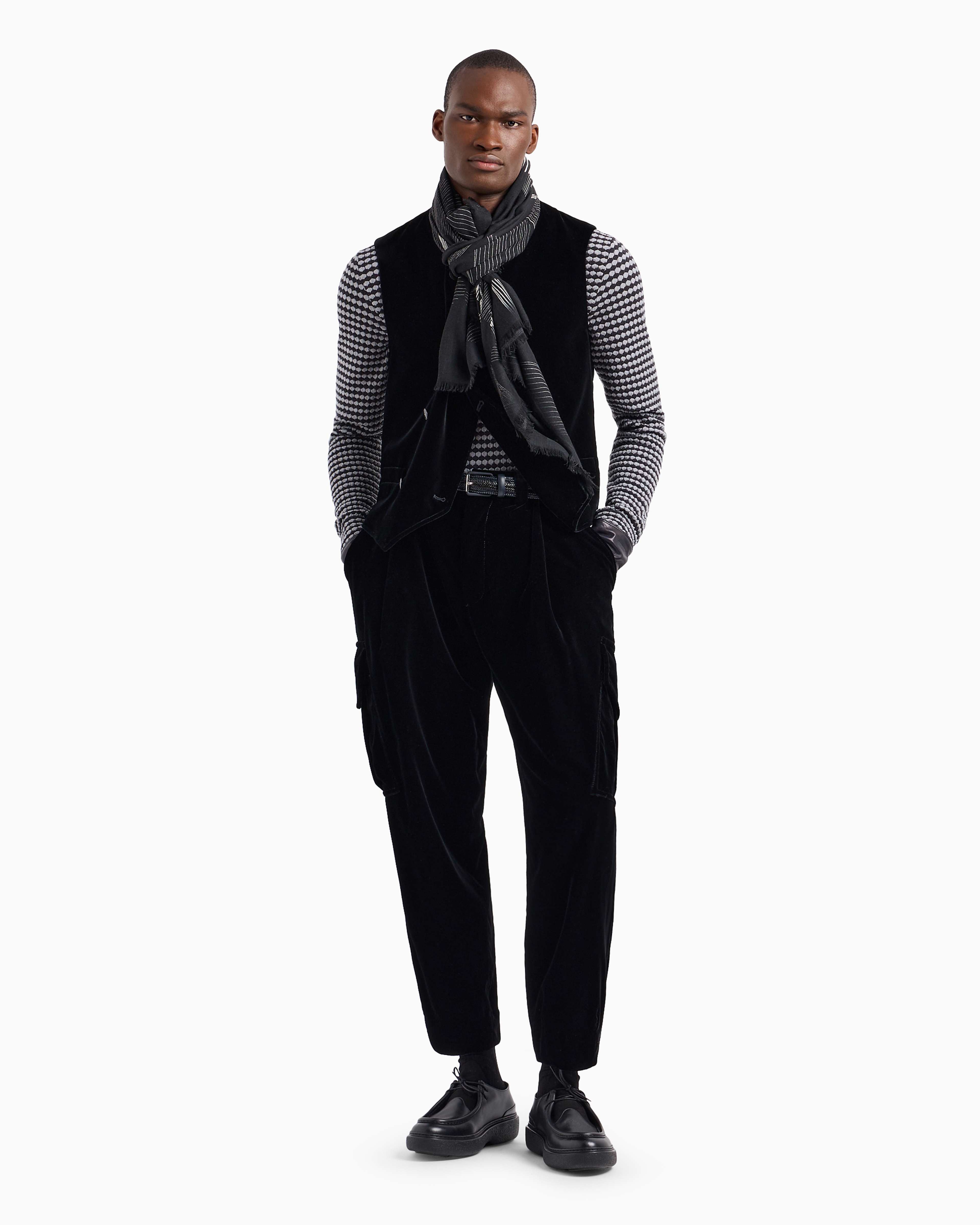 パンツ giorgio armani velvet pants Single-pleat velvet cargo trousers | Giorgio Armani
