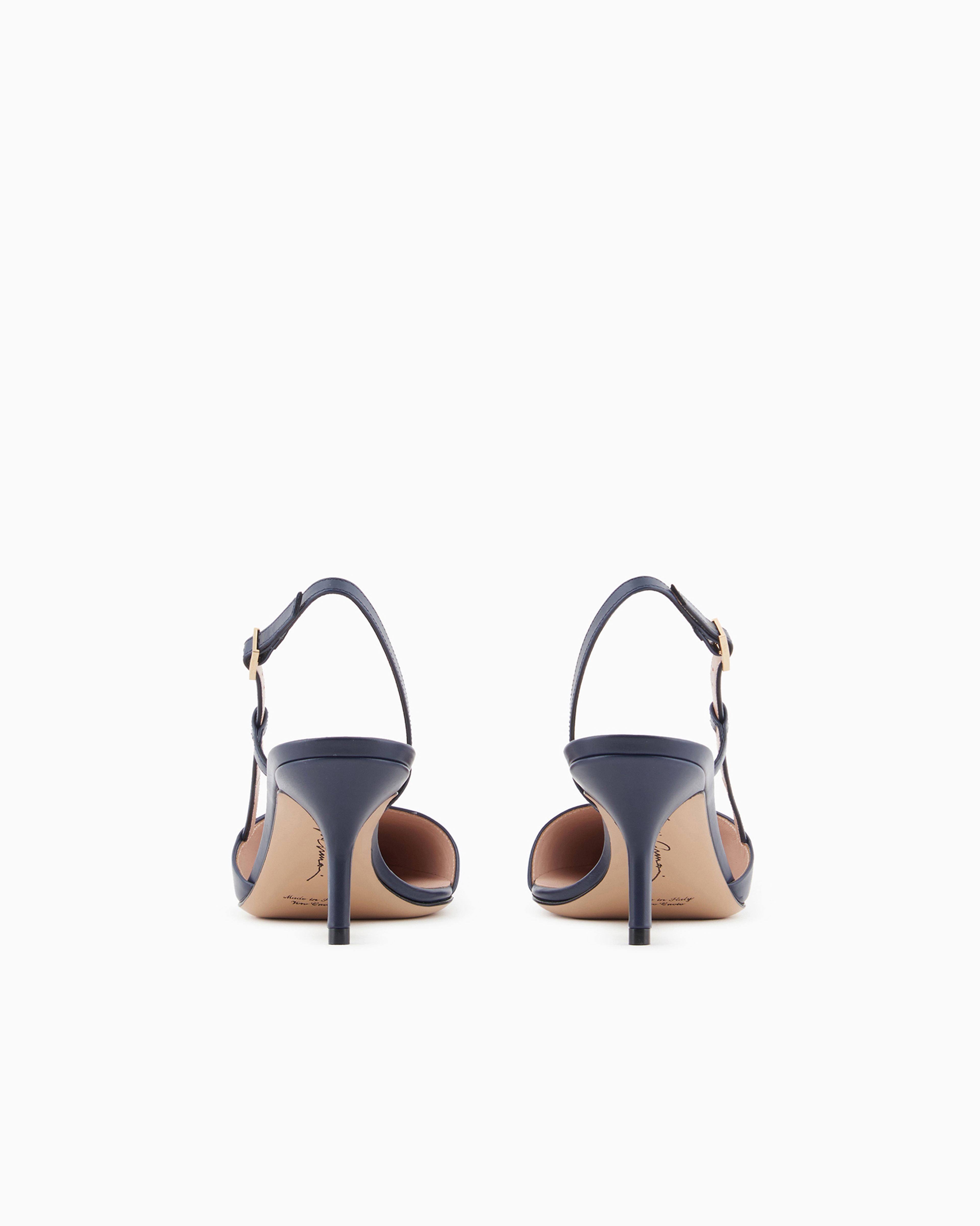 Giorgio Armani Official Store Nappa-leather Slingbacks In Notte