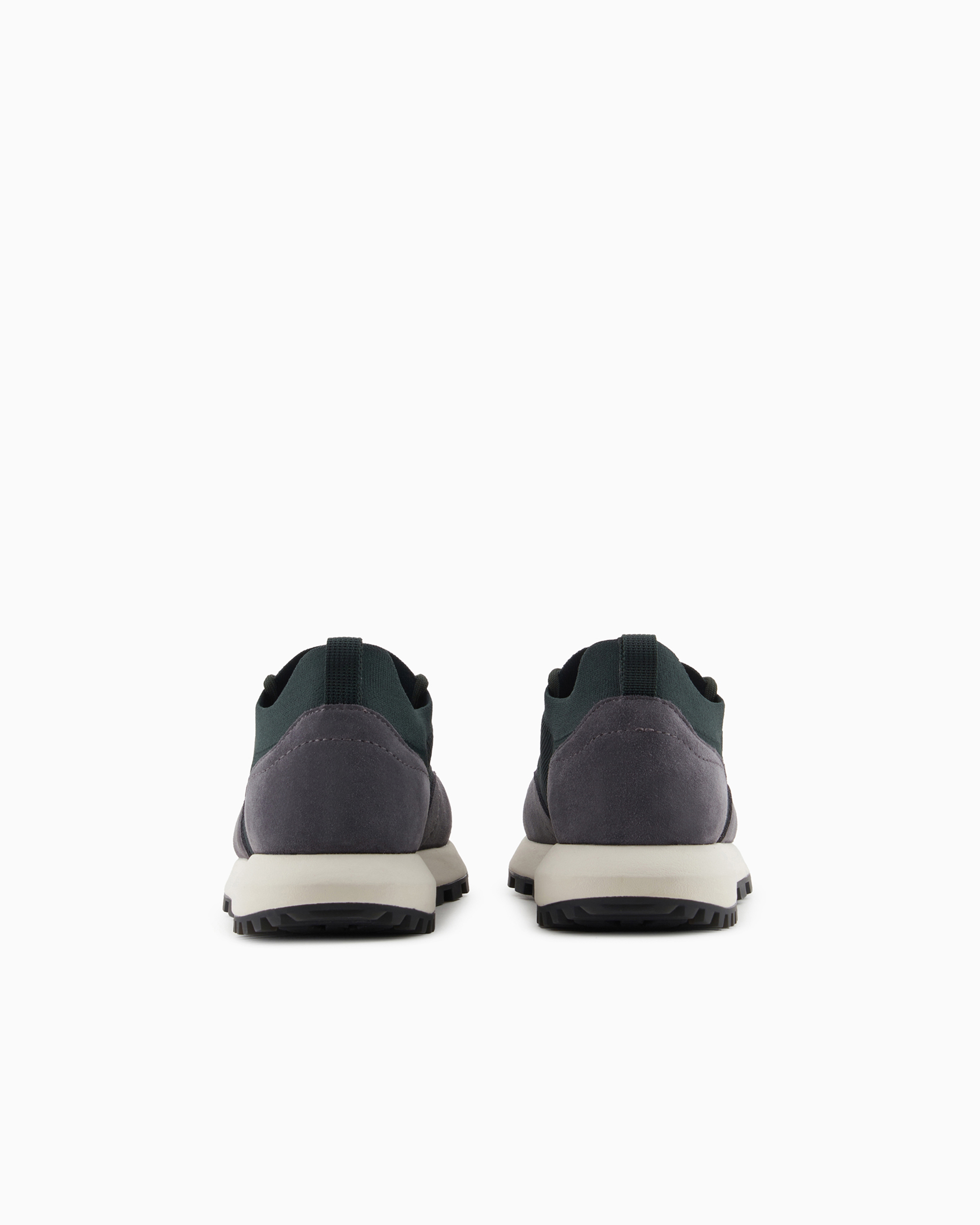 EMPORIO ARMANI KNIT SNEAKERS WITH SUEDE DETAILS 