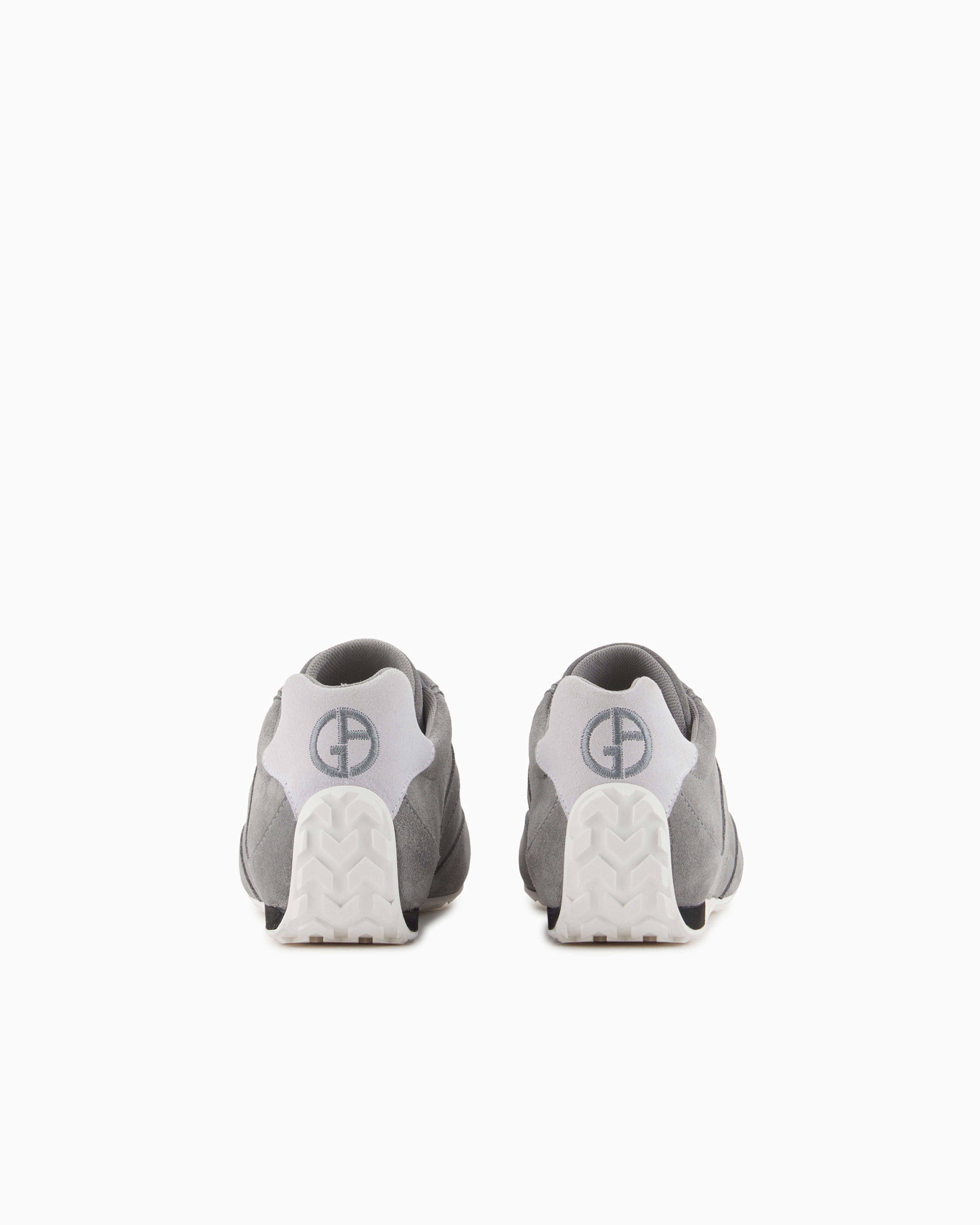 Giorgio Armani Official Store Suede Sneakers In Gris