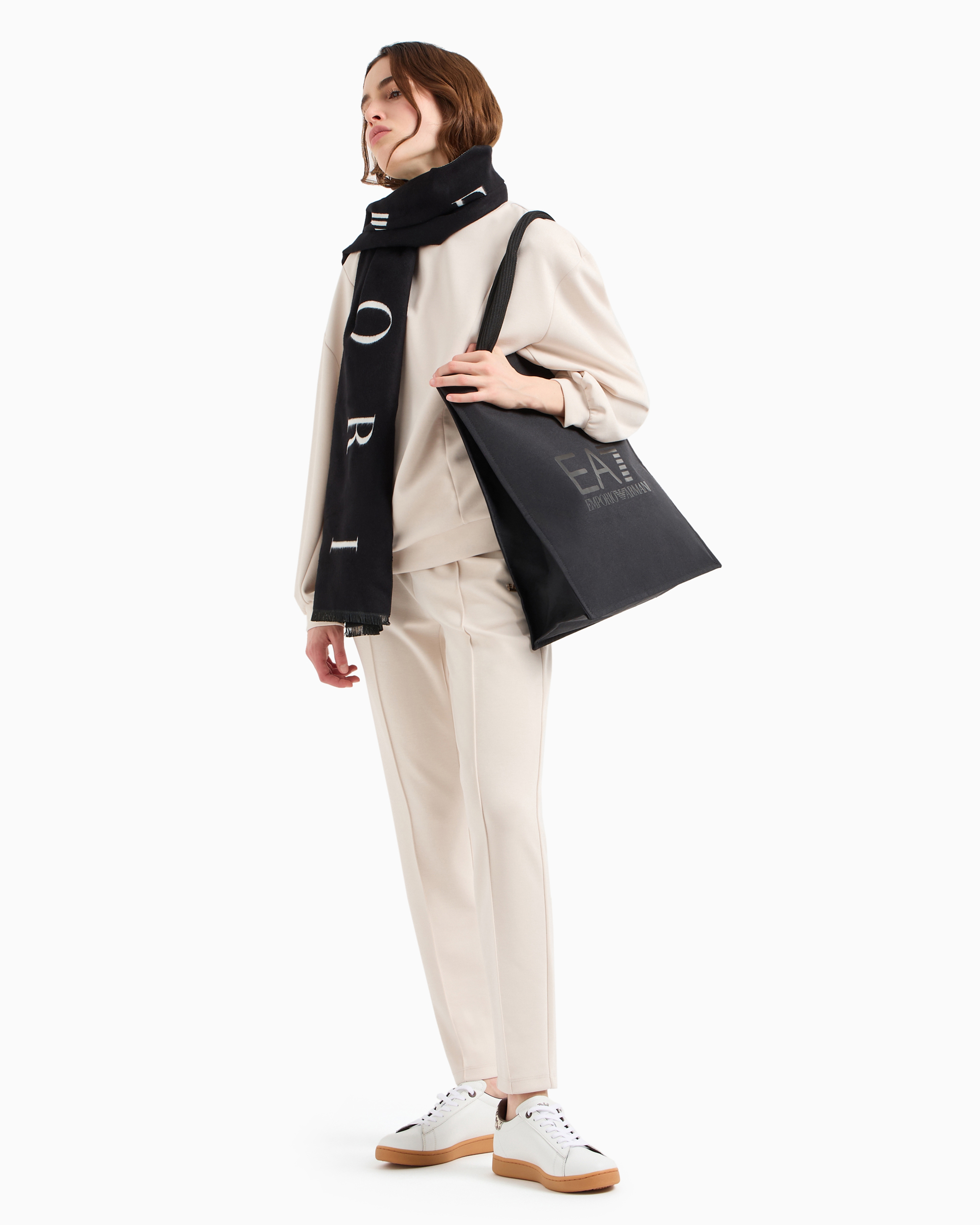 Ea7 Core Lady Relax Tracksuit In A Stretch Modal Blend In White