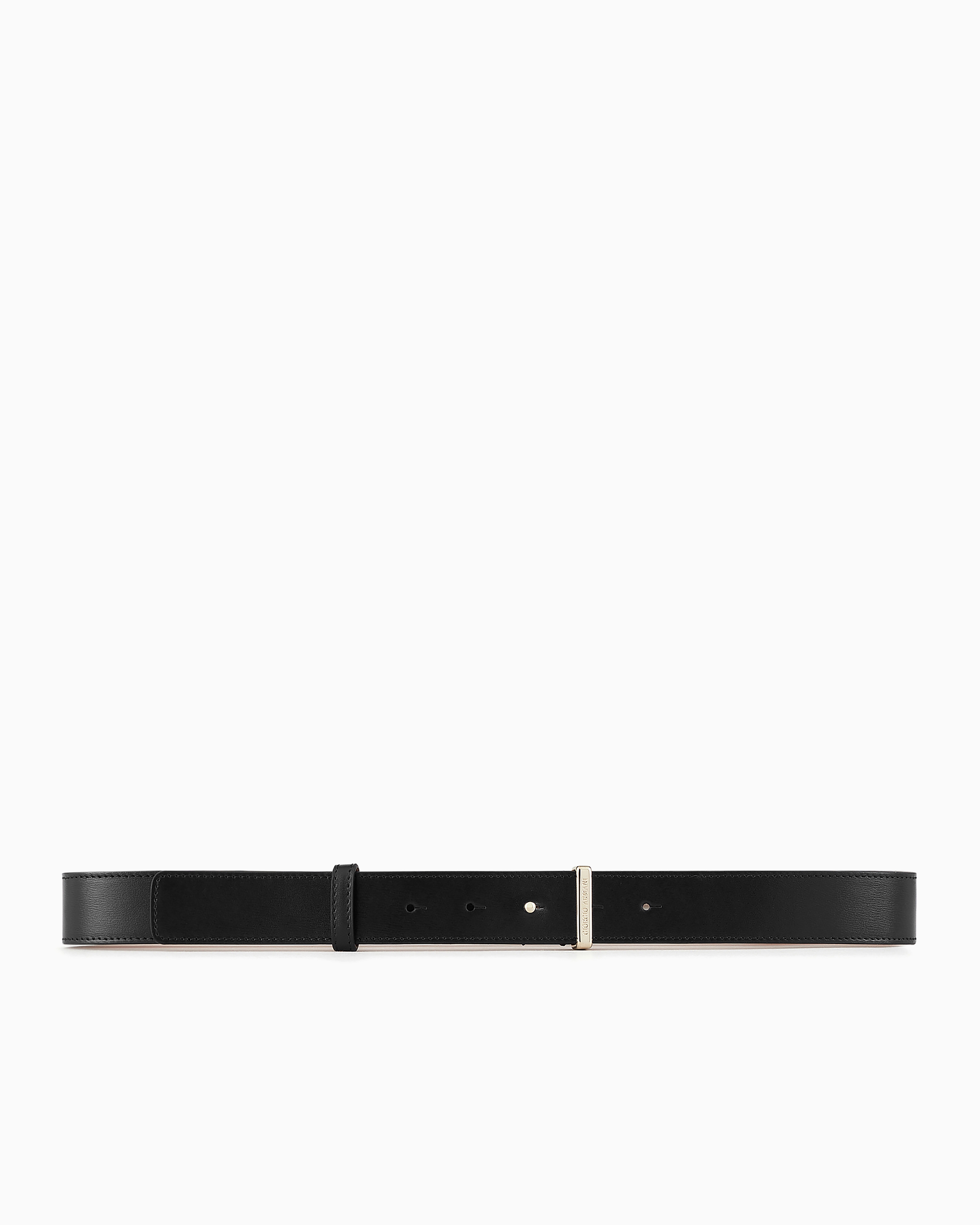 Giorgio Armani Official Store Palmellato-leather La Prima Belt In Black