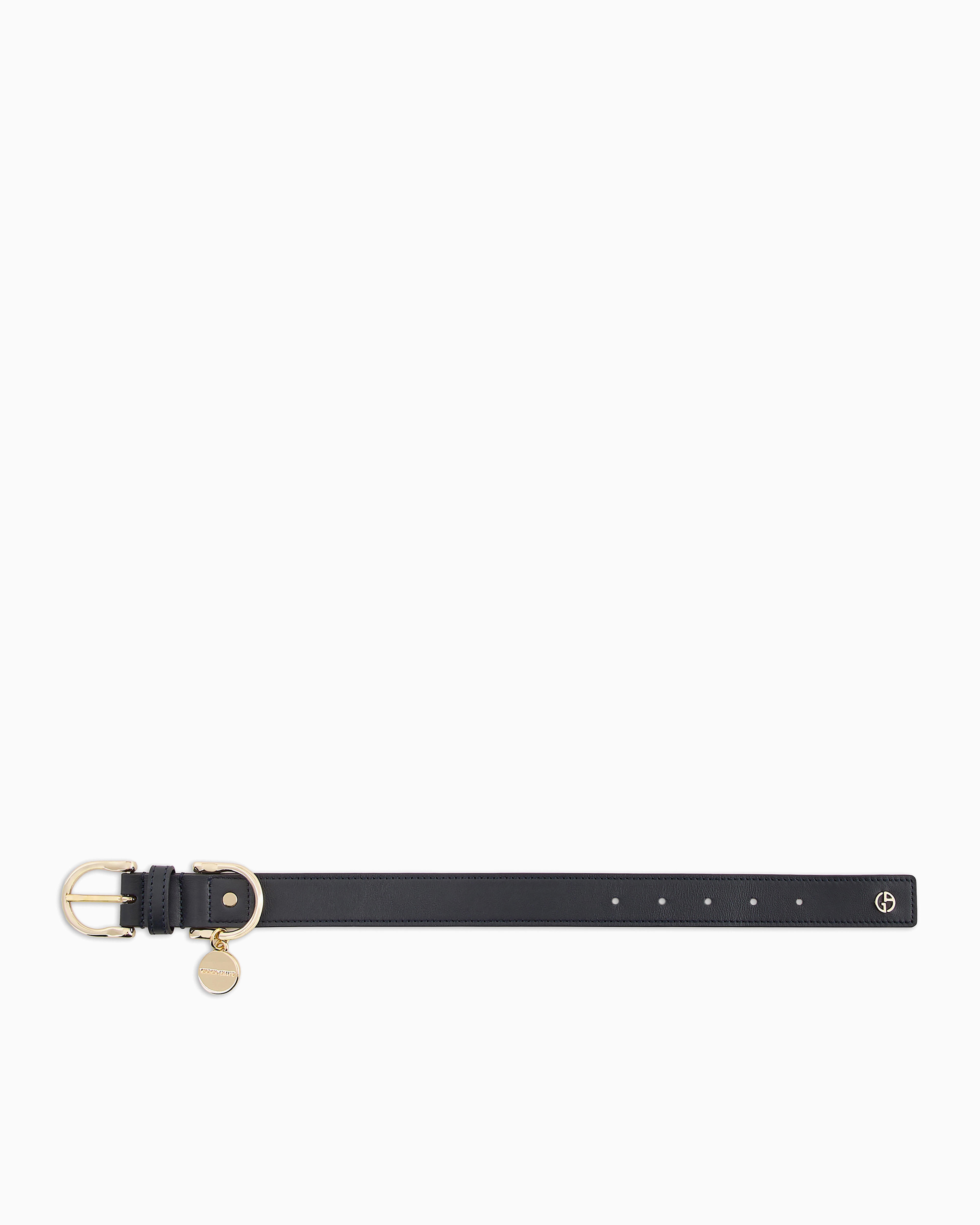 Giorgio Armani Poldo X Collar In Leather In Navy_blue