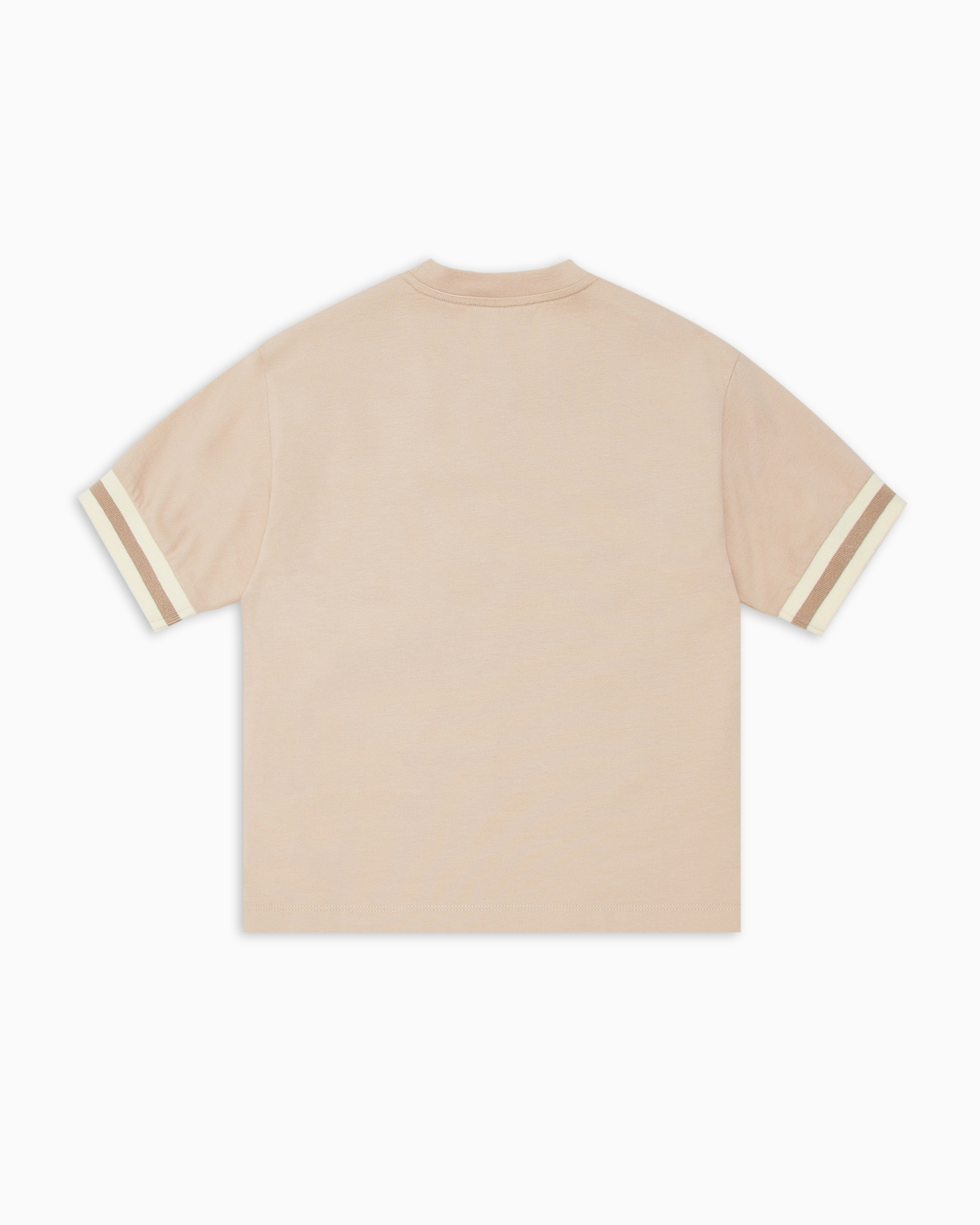 Shop Emporio Armani Asv Jersey T-shirt With Ea Logo Crest Patch In Beige