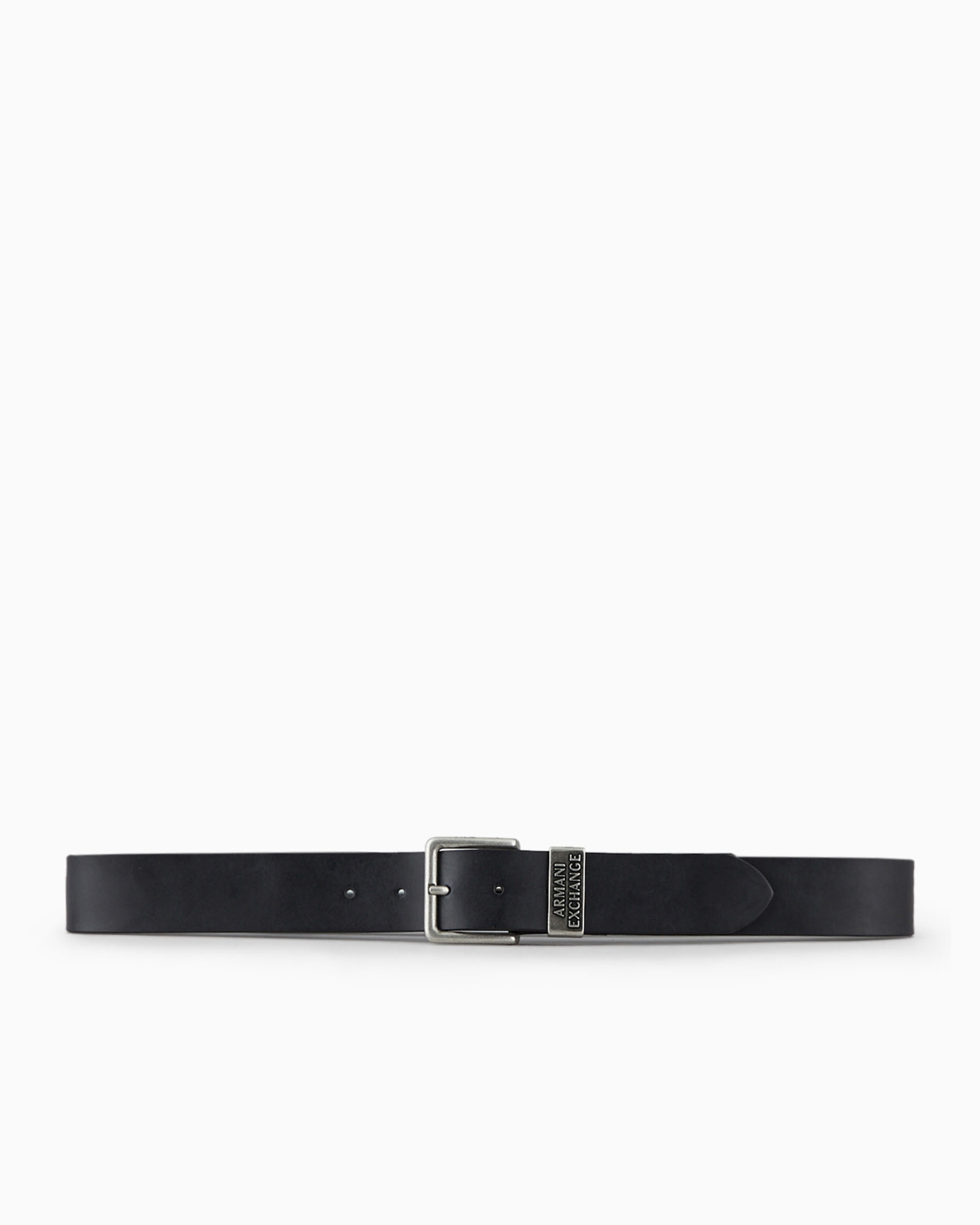 Shop Armani Exchange Faux Leather Belt In Black