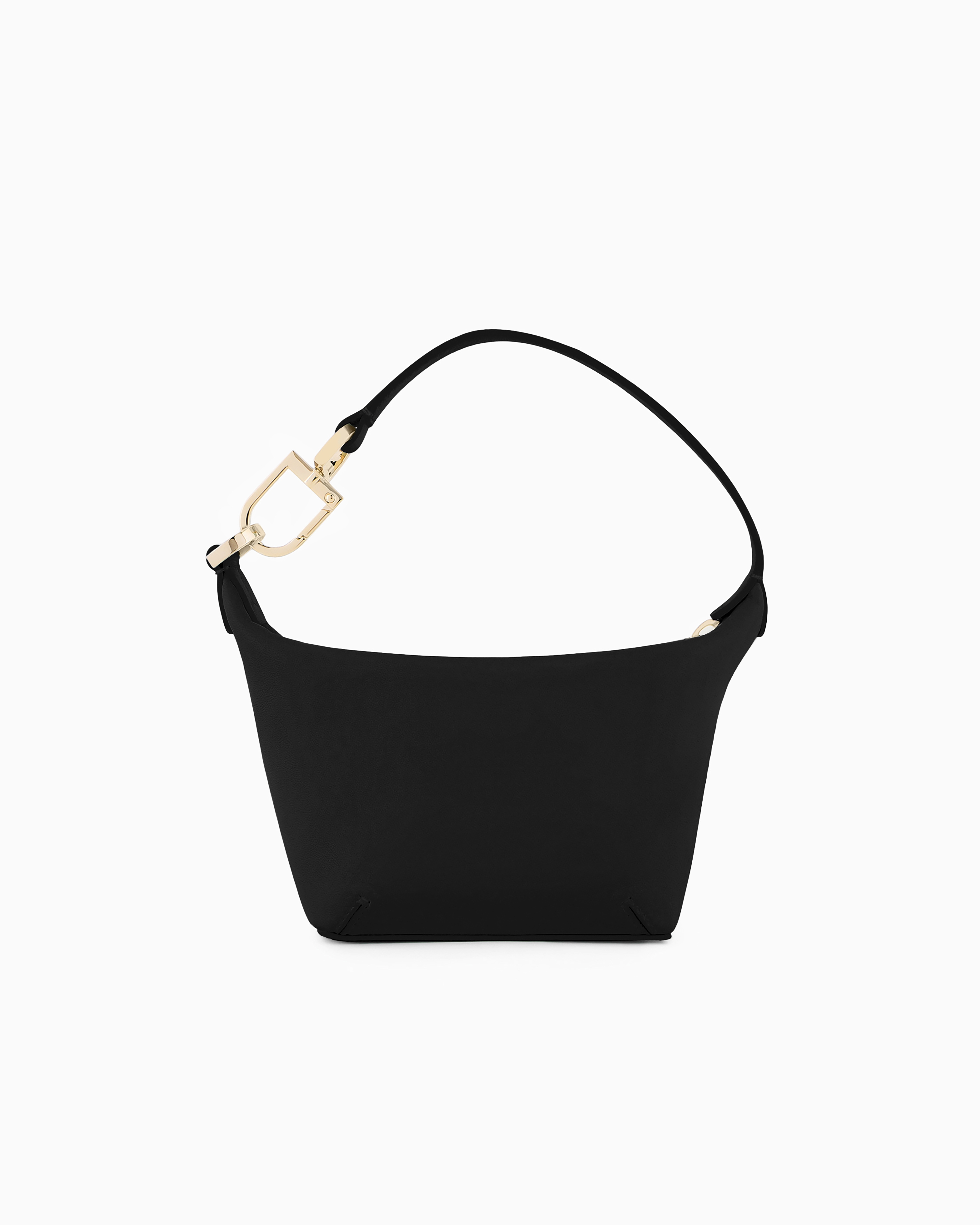 Shop Giorgio Armani Mini La Prima Soft Nappa-leather Handbag In Black