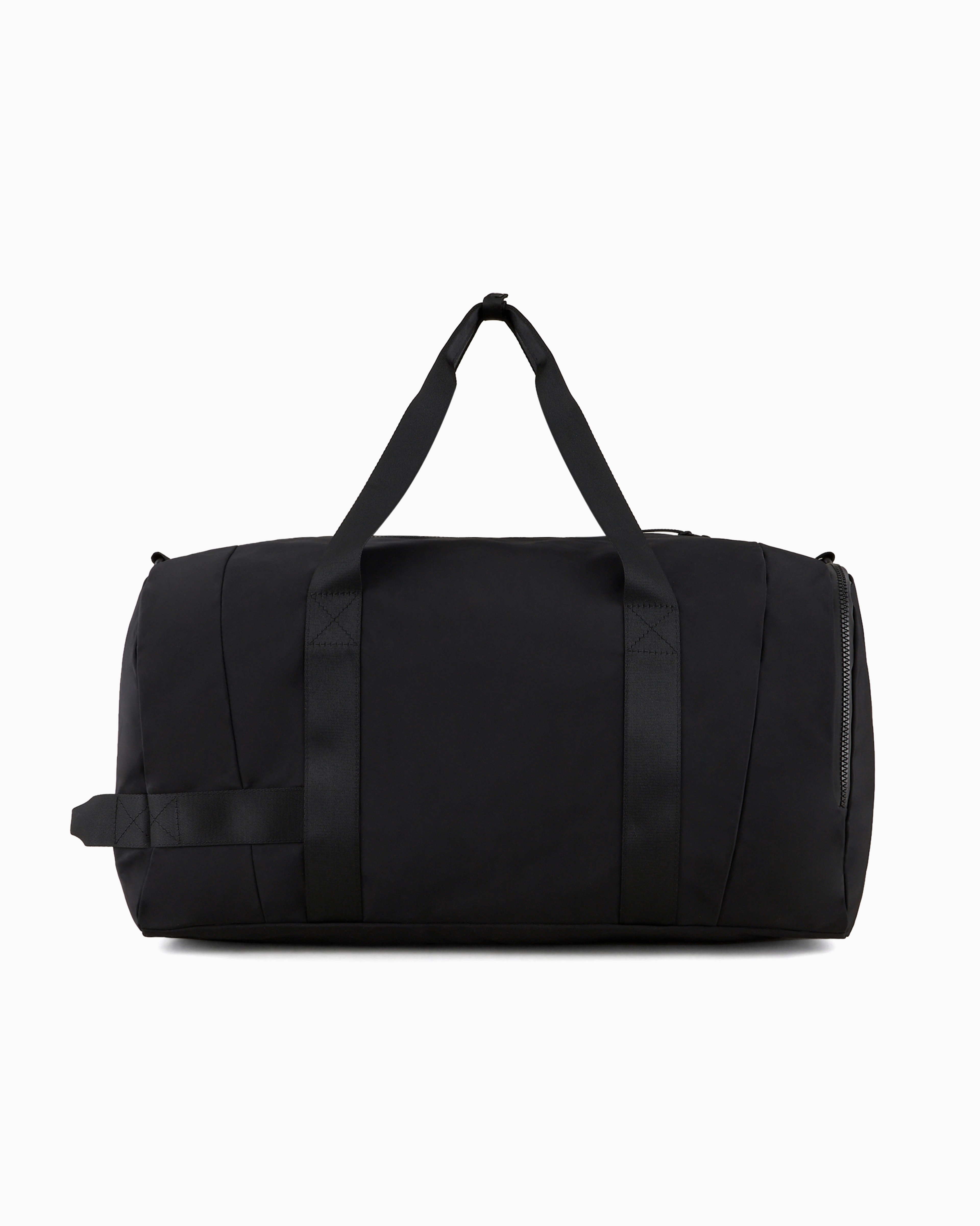 Shop Ea7 Technical-fabric Duffel Bag With Oversized Logo In Deep Black