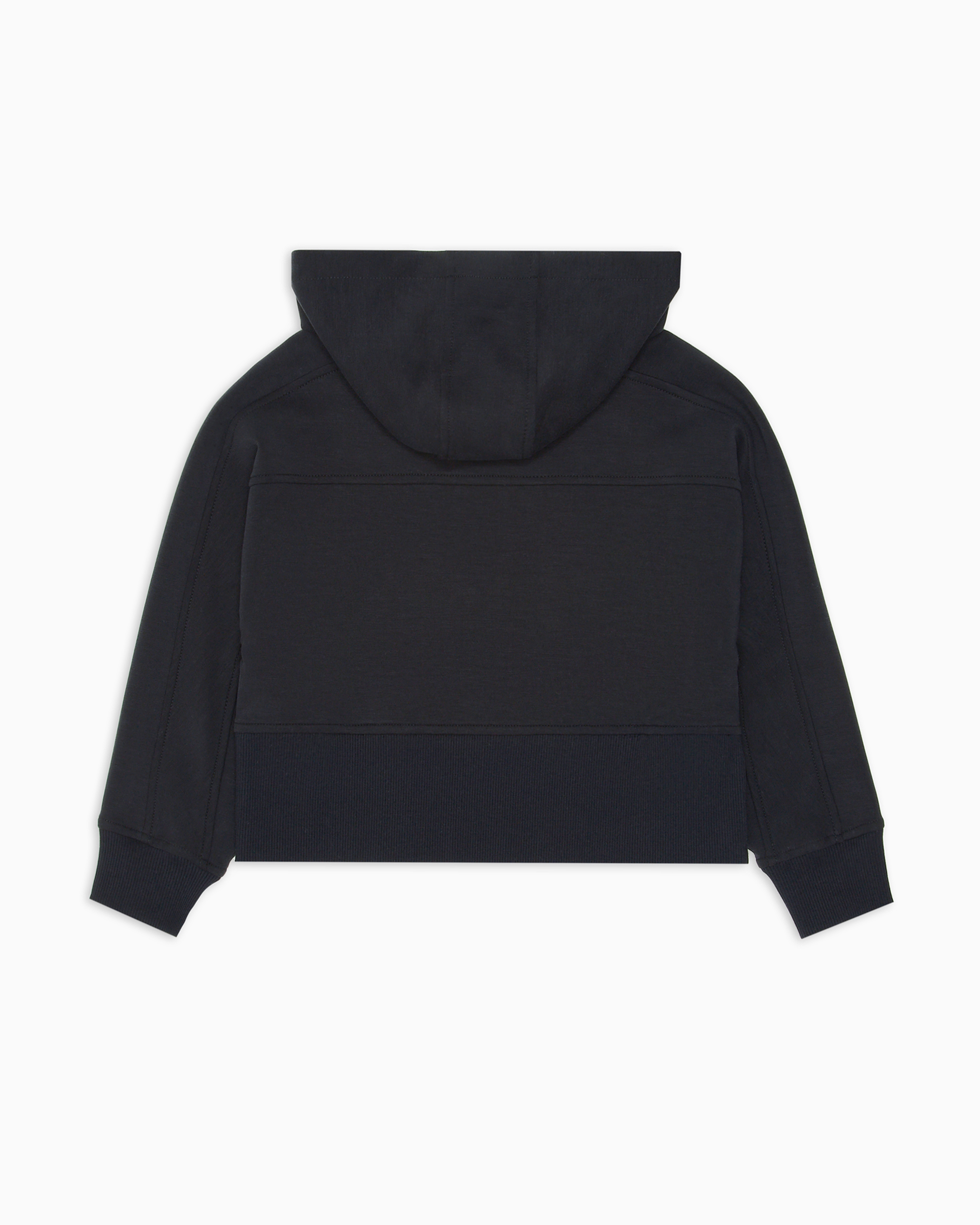 Shop Emporio Armani Oversized Sweatshirt In Modal Jersey With Hood And Zip In Black