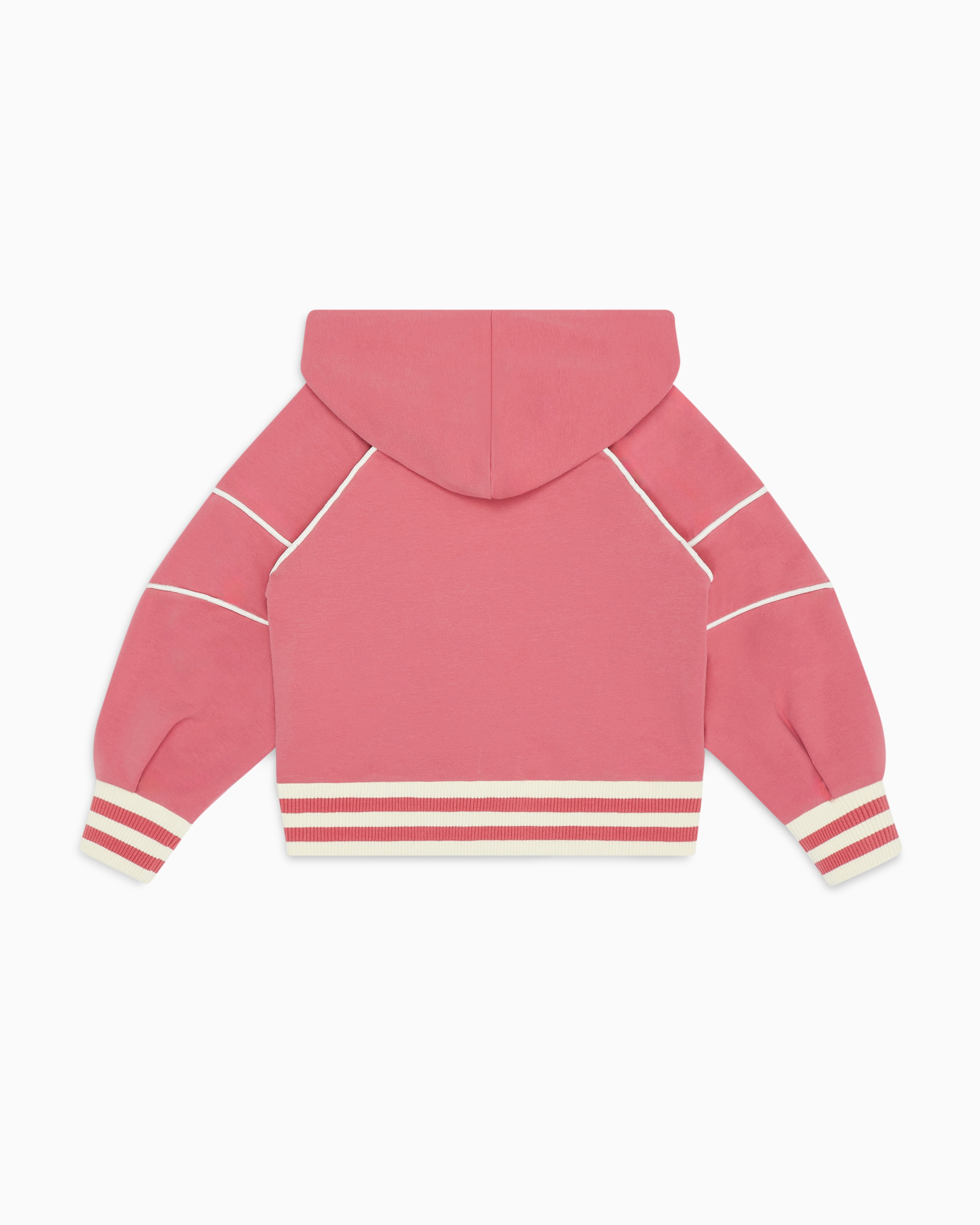 Shop Emporio Armani Comfort-fit, Hooded Sweatshirt In Jersey, With Piping And Logo Embroidery In Pink