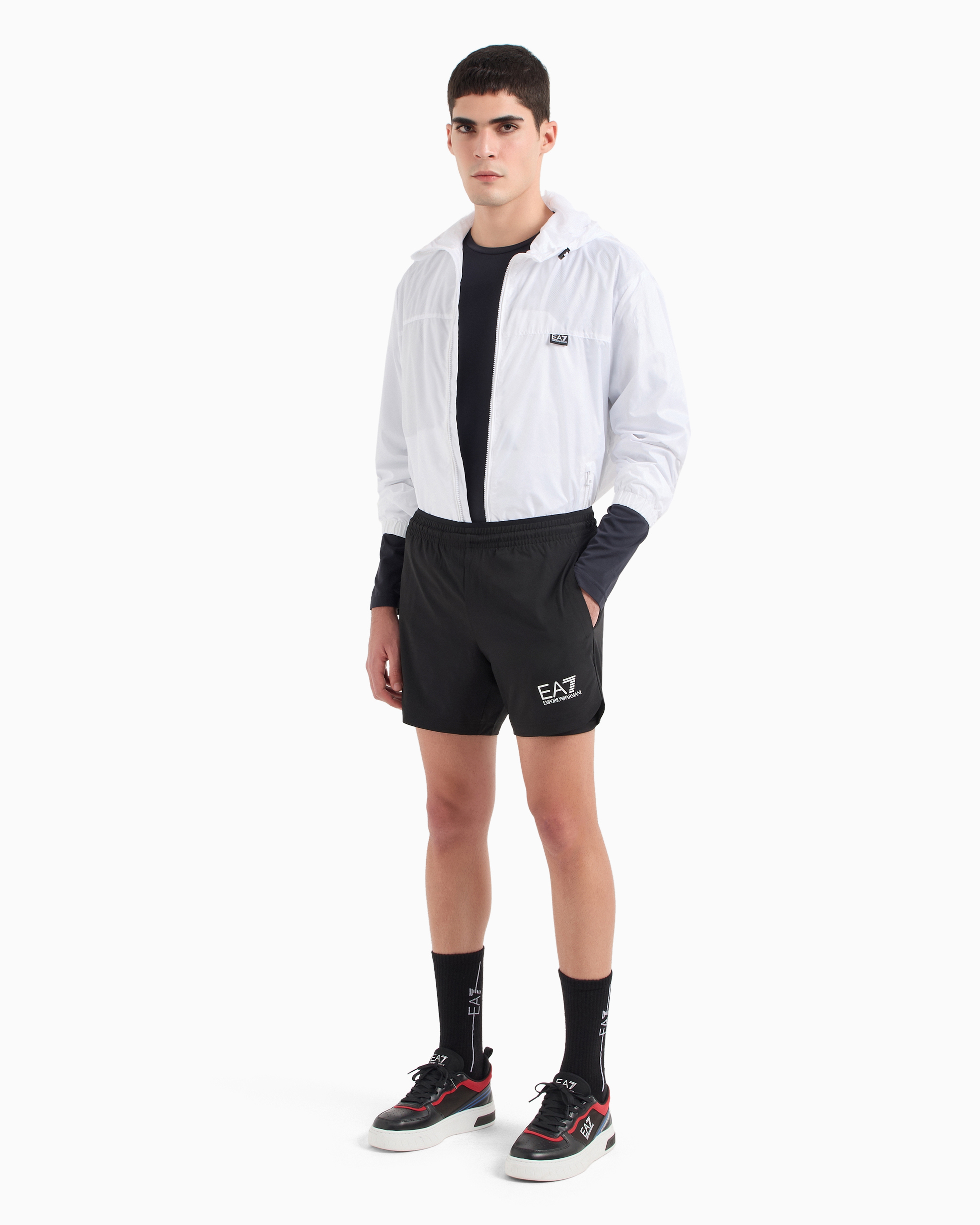 Ea7 Official Store Dynamic Athlete Shorts In Vigor7 Technical Fabric In Deep Black