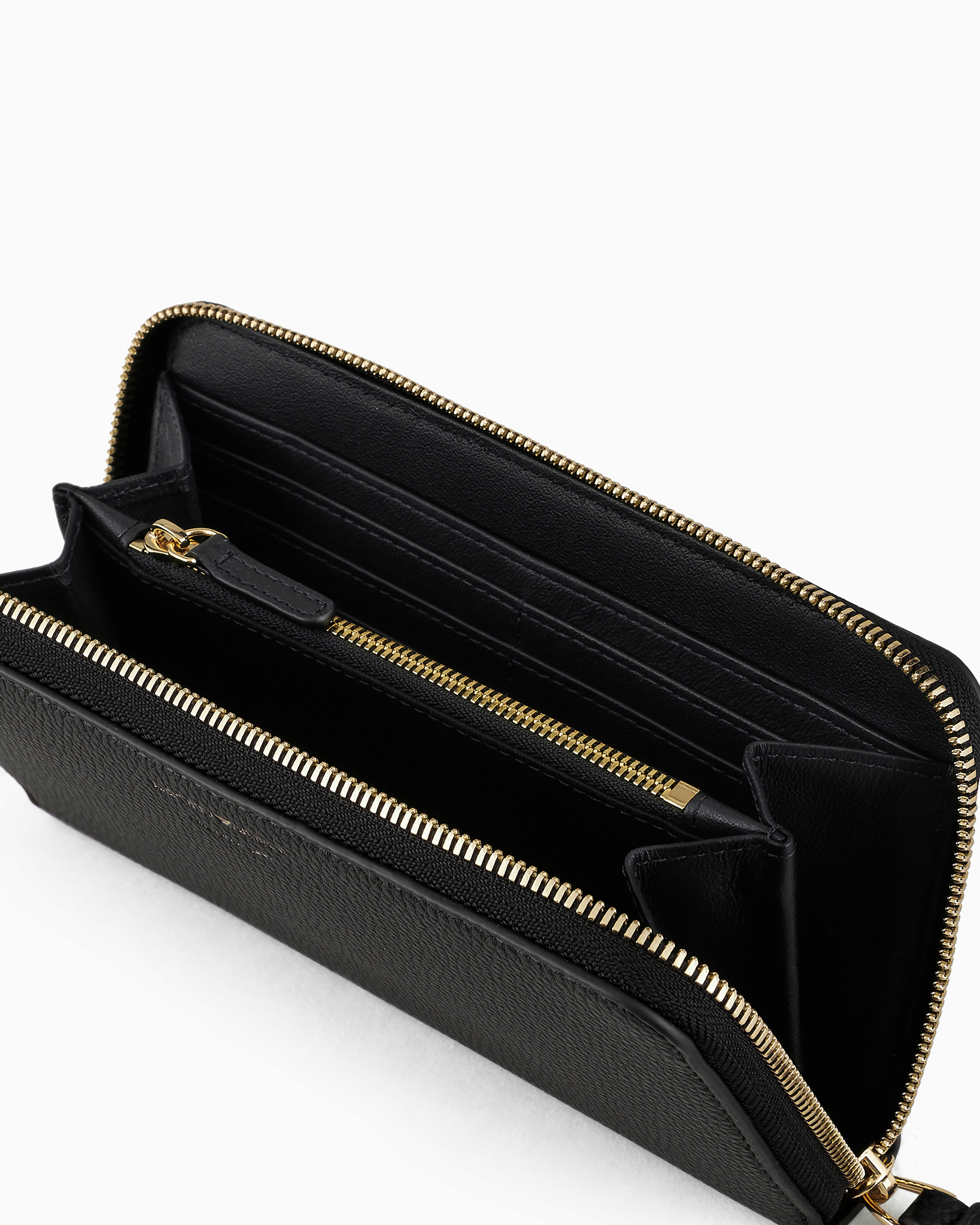 Emporio Armani Official Store Deer-print Myea Wallet With Wraparound Zip In Black