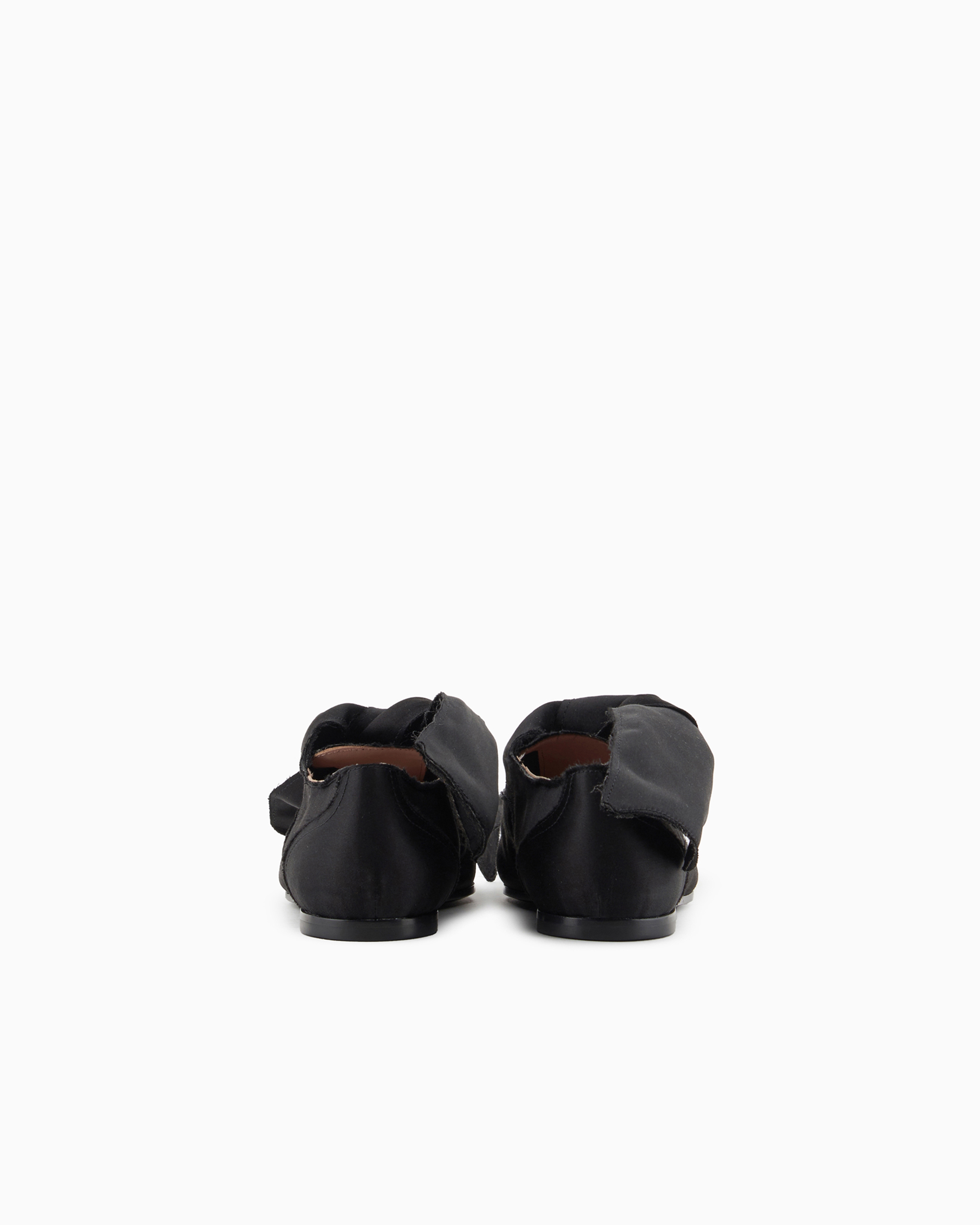 EMPORIO ARMANI SATIN SLIPPERS WITH KNOT