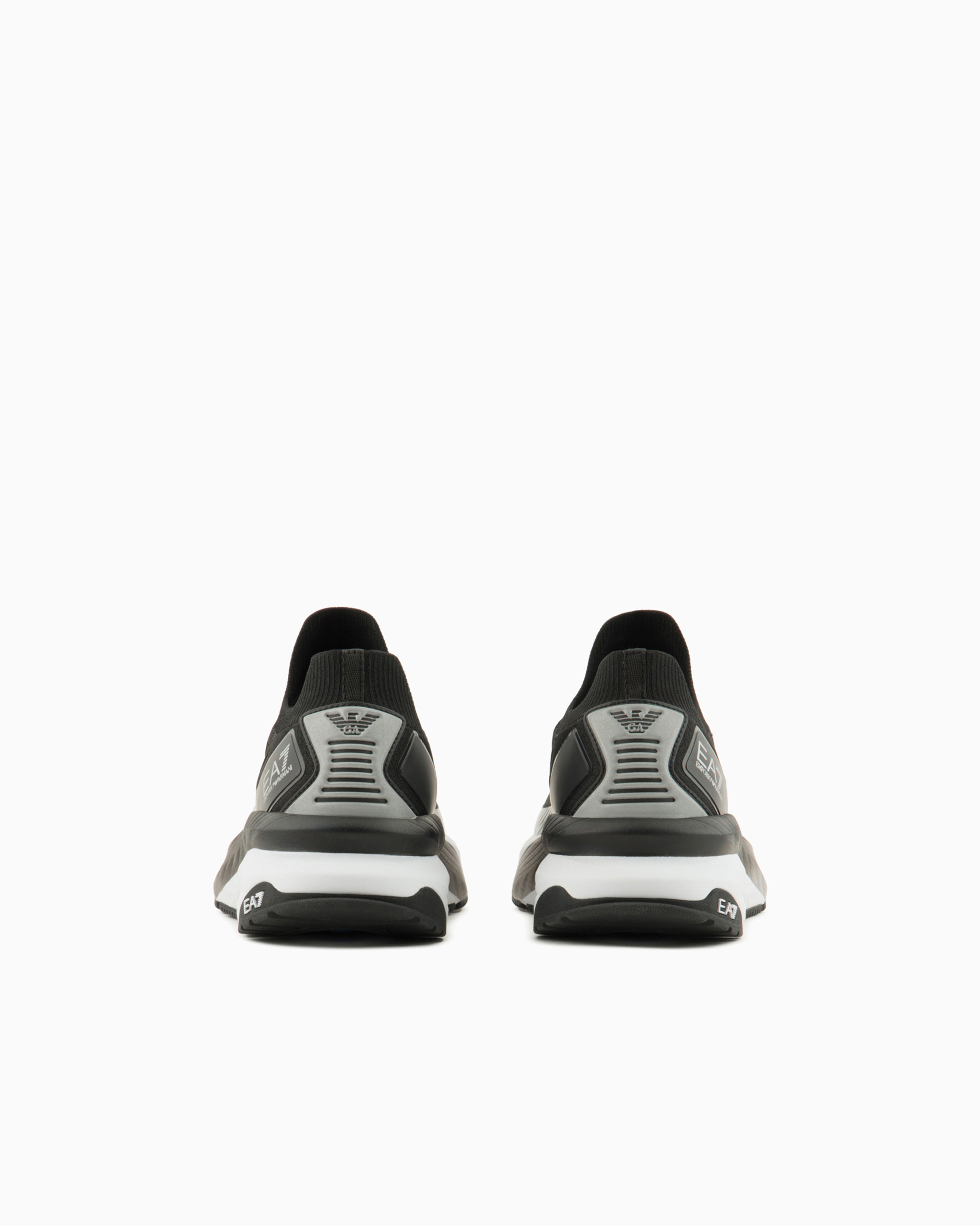 Ea7 Official Store Crusher Distance Sonic Knit Sneakers In Black