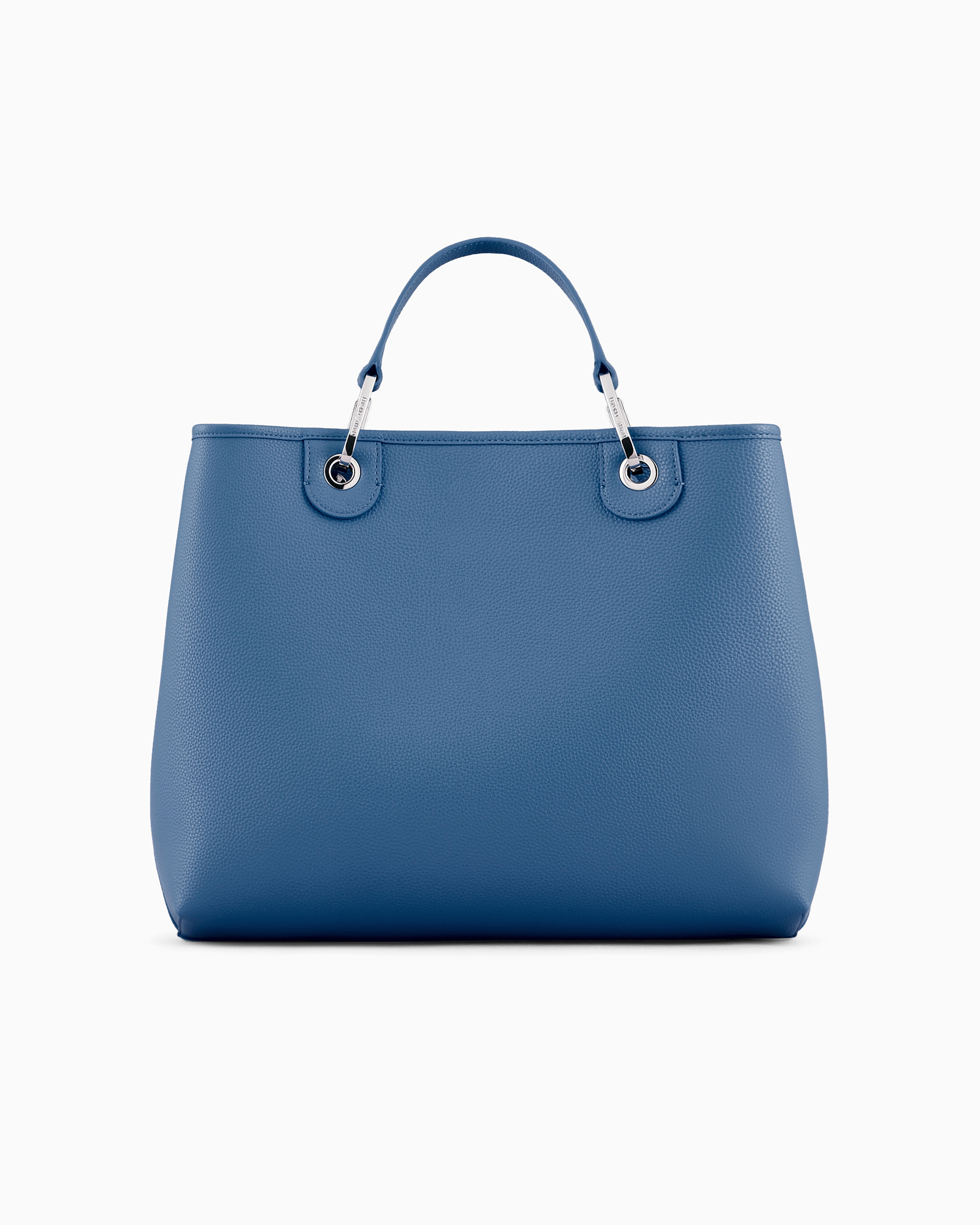 Emporio Armani Official Store Medium Myea Shopper Bag With Deer Print In Azure