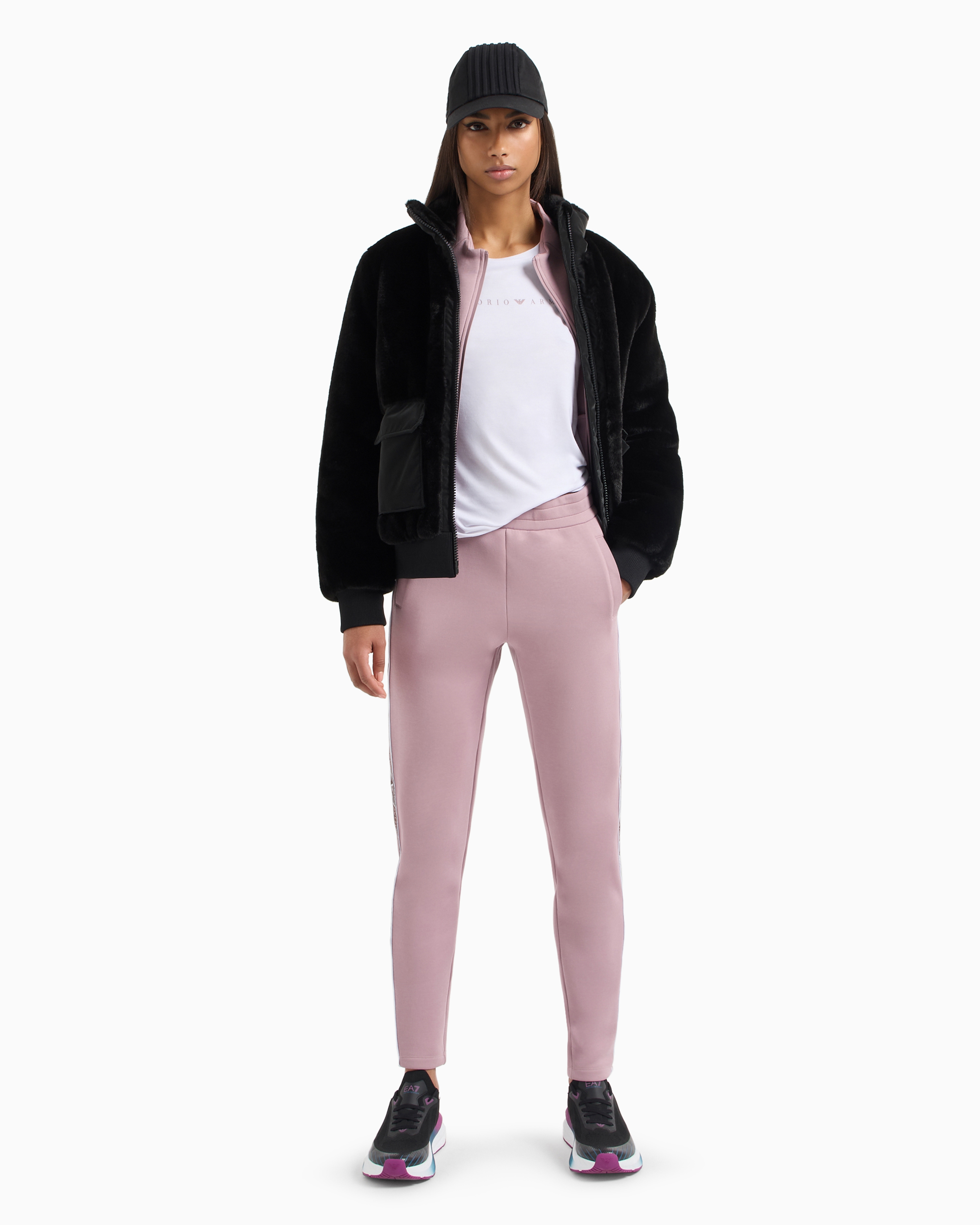 Shop Ea7 Dynamic Athlete Tracksuit In Natural Ventus7 Technical Fabric In Pink