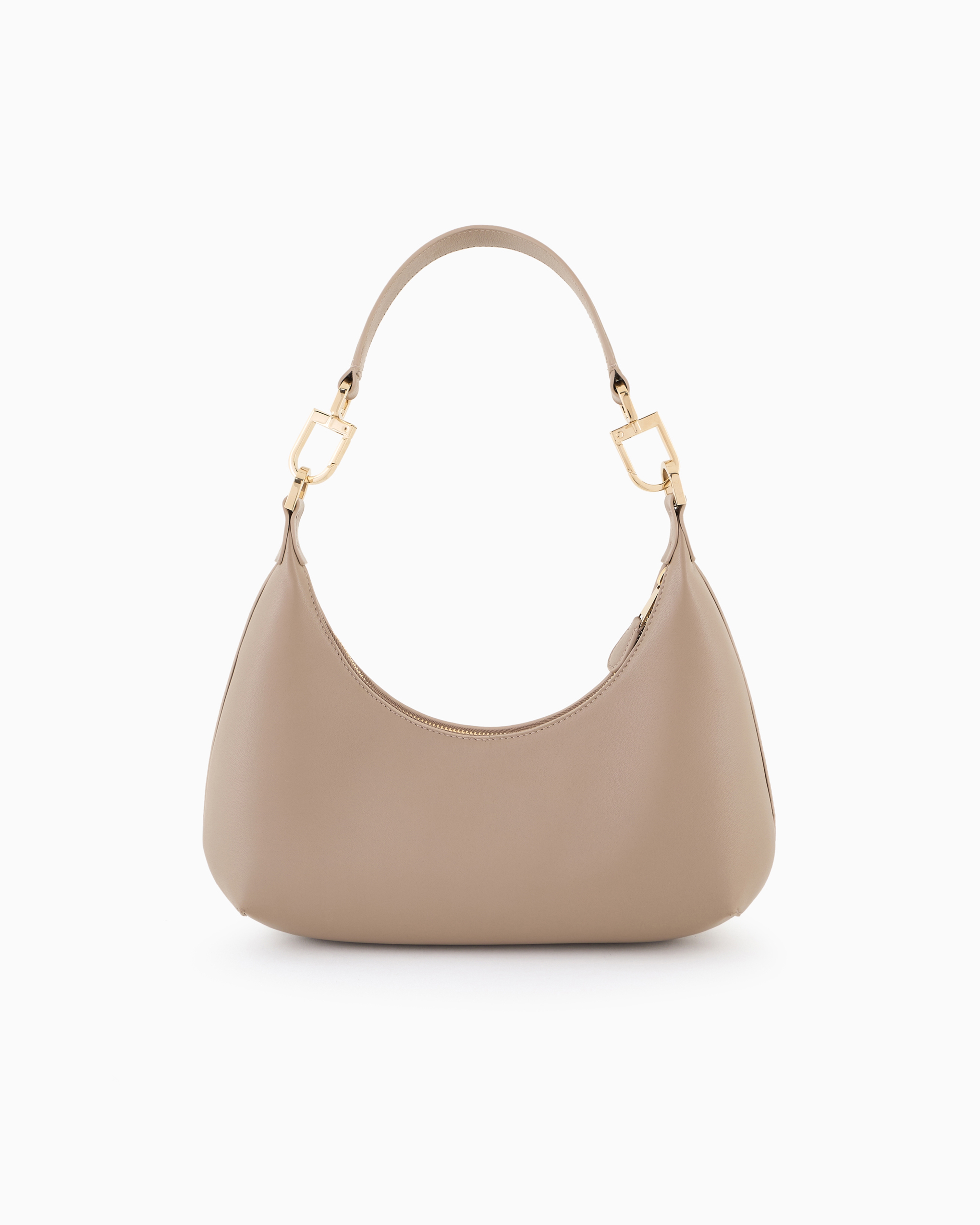 Giorgio Armani Official Store Medium La Prima Nappa-leather Hobo Bag In Dove Grey