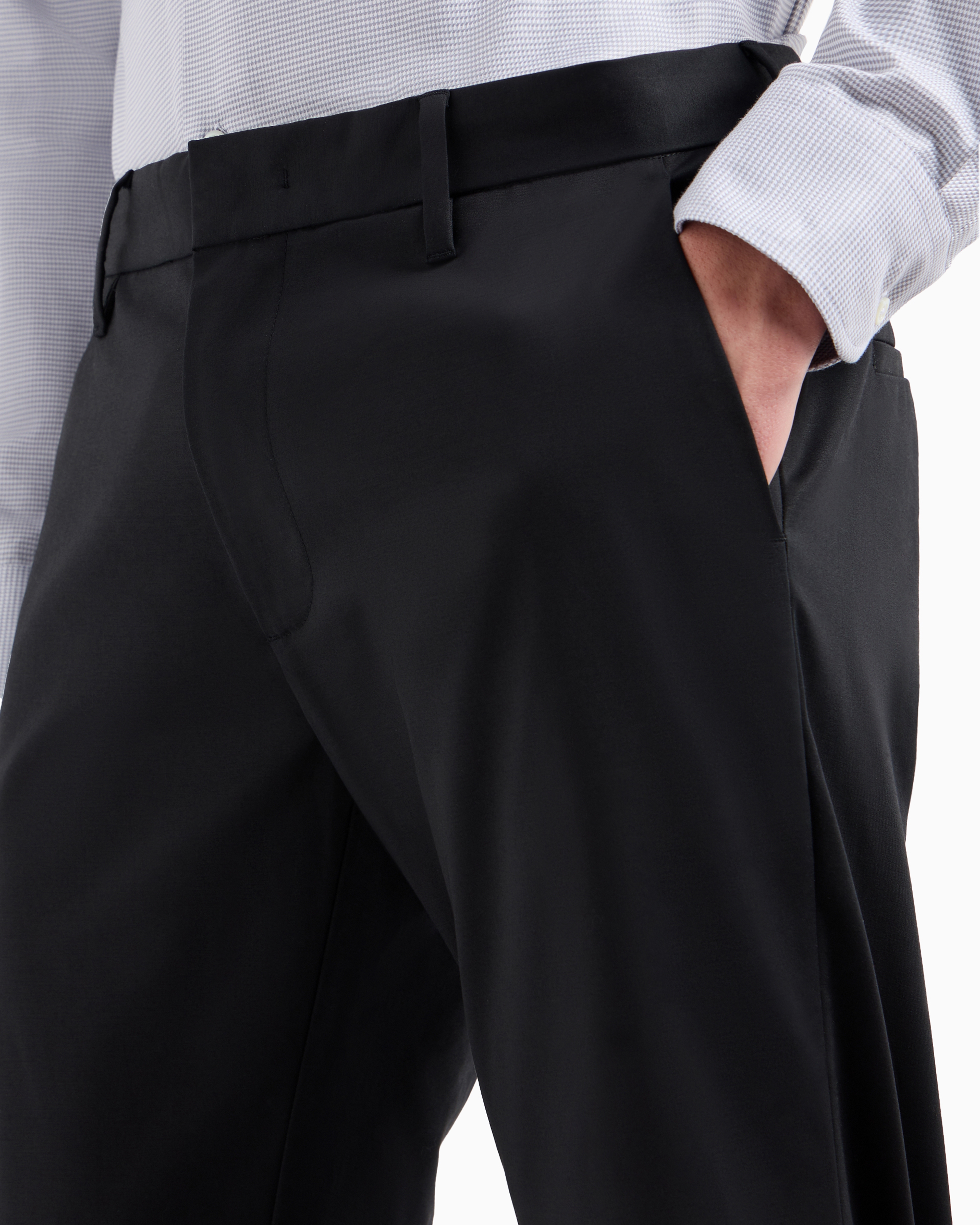 Emporio Armani Official Store Comfort-gabardine Chinos In Black