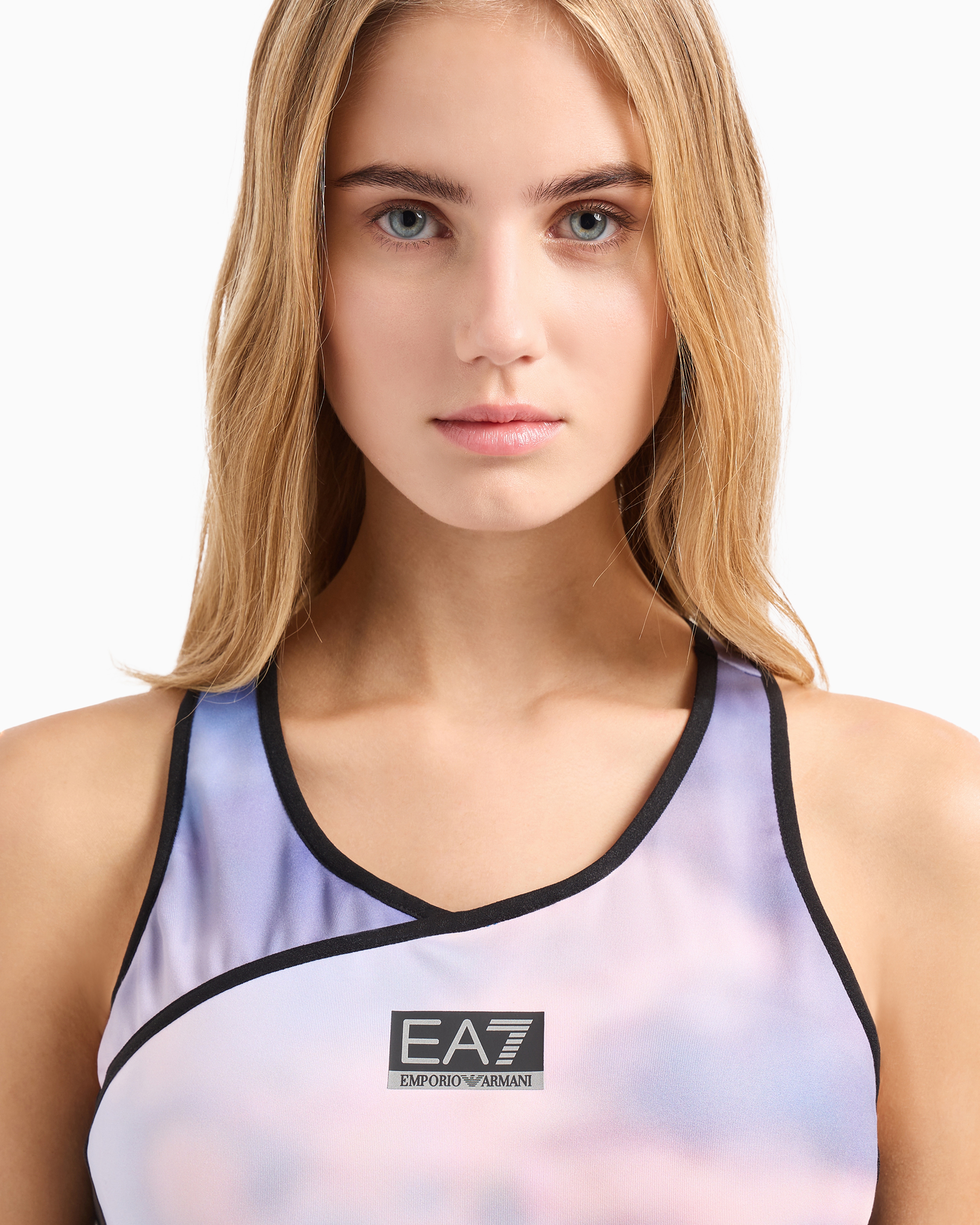 Ea7 Dynamic Athlete Sports Bra In Ventus7 Technical Fabric In Patterned
