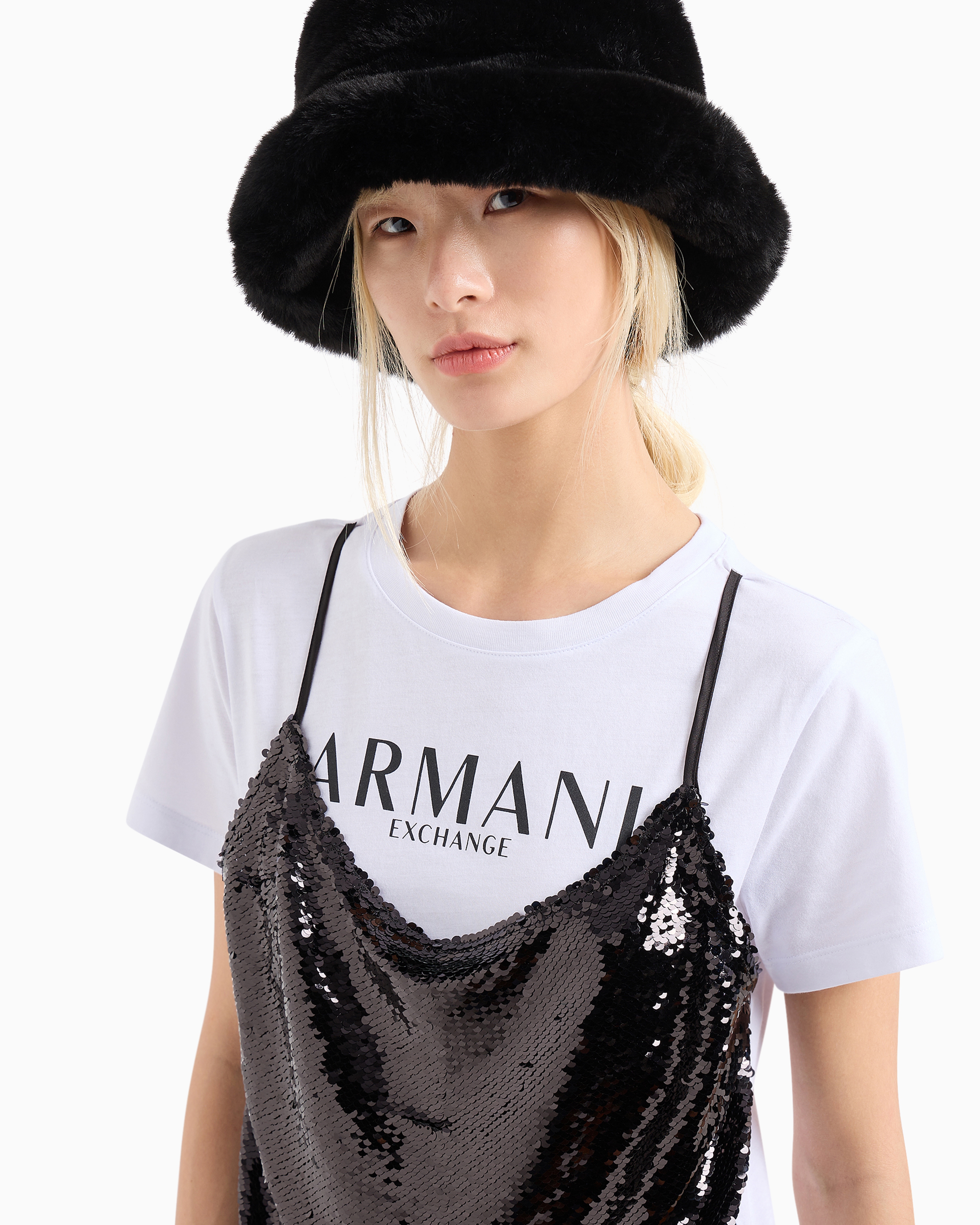 EMPORIO ARMANI NAVY SEQUIN RACERBACK authentic TOP